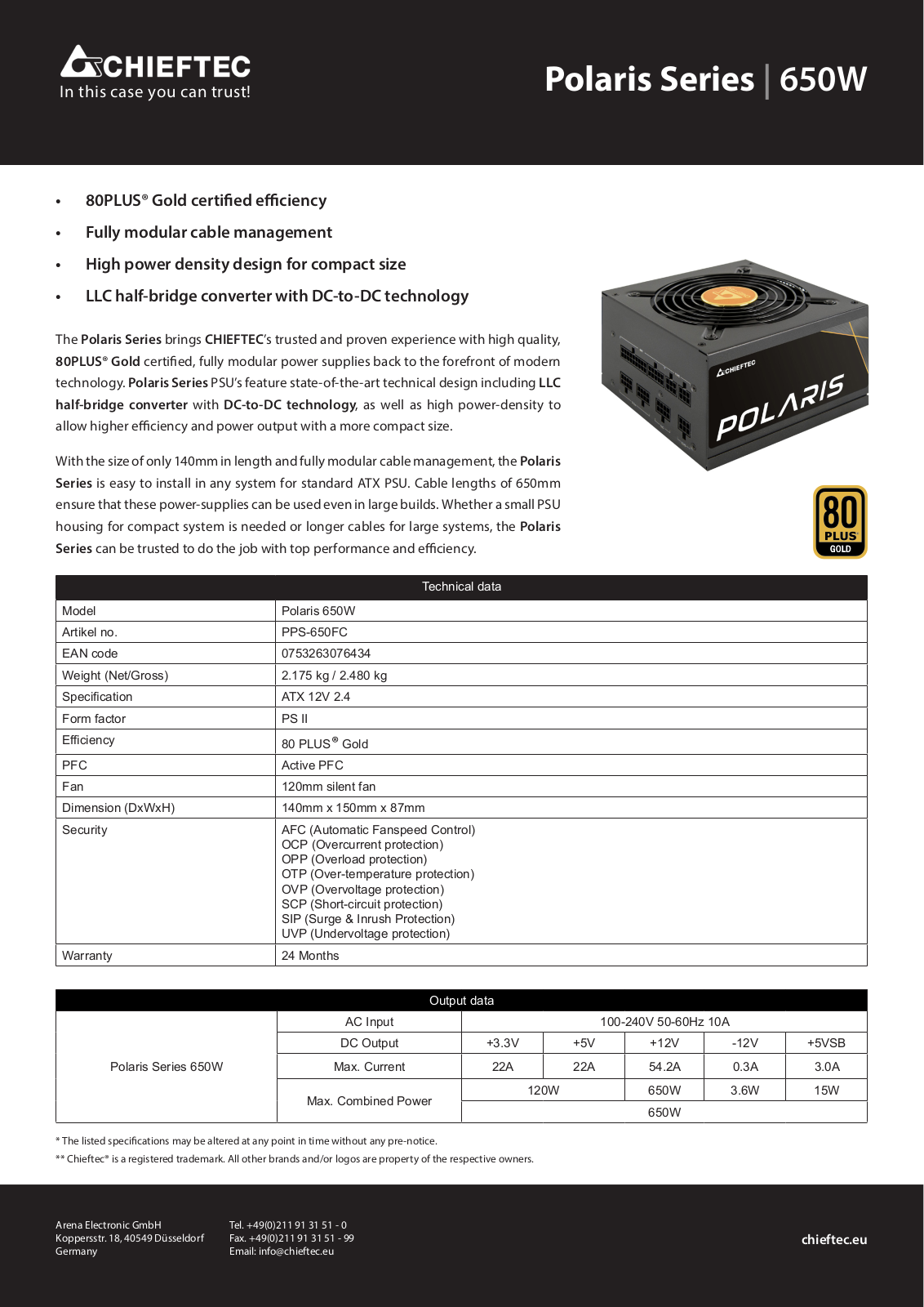 Chieftec PPS-650FC User Manual