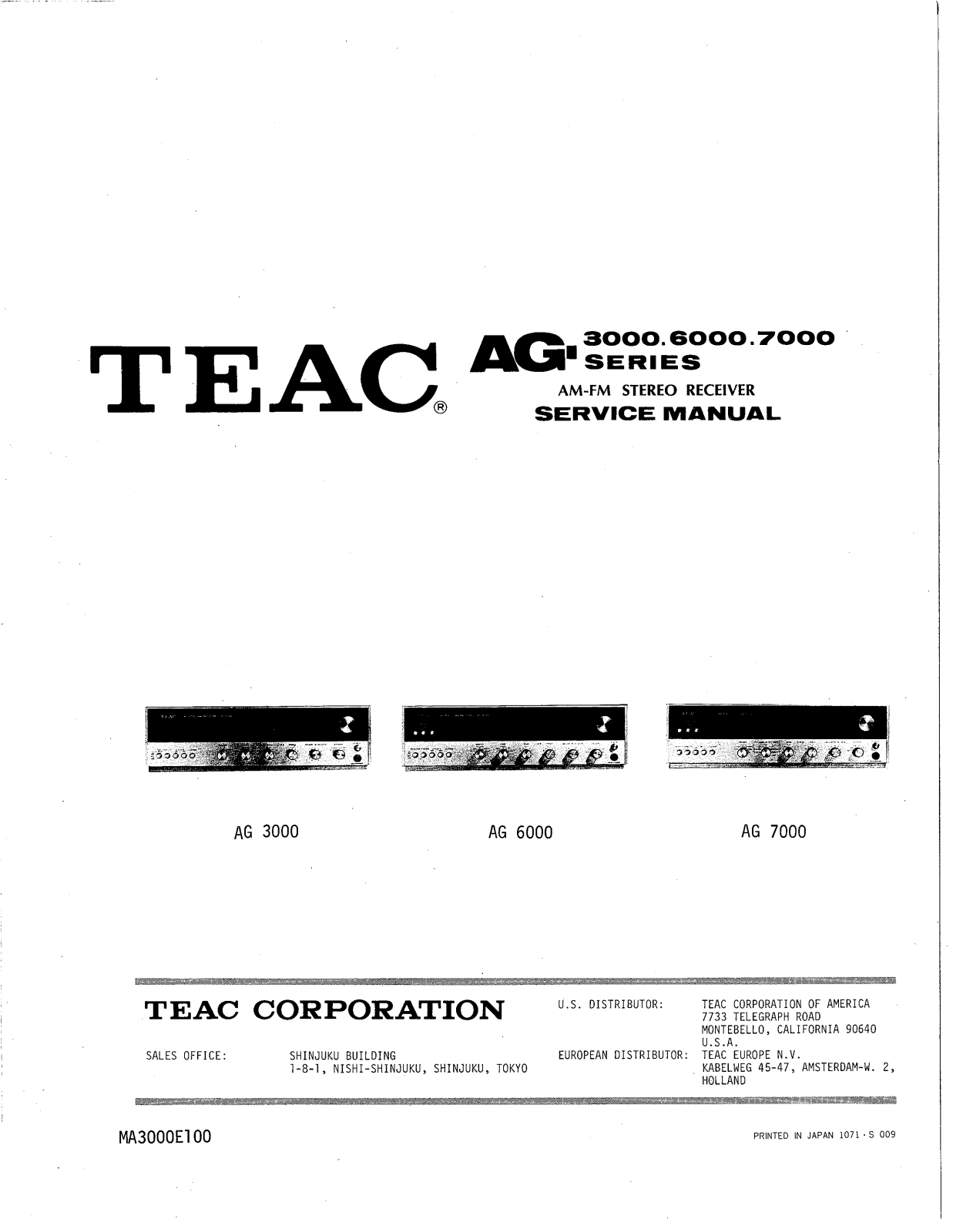 Teac AG-3000 Service Manual