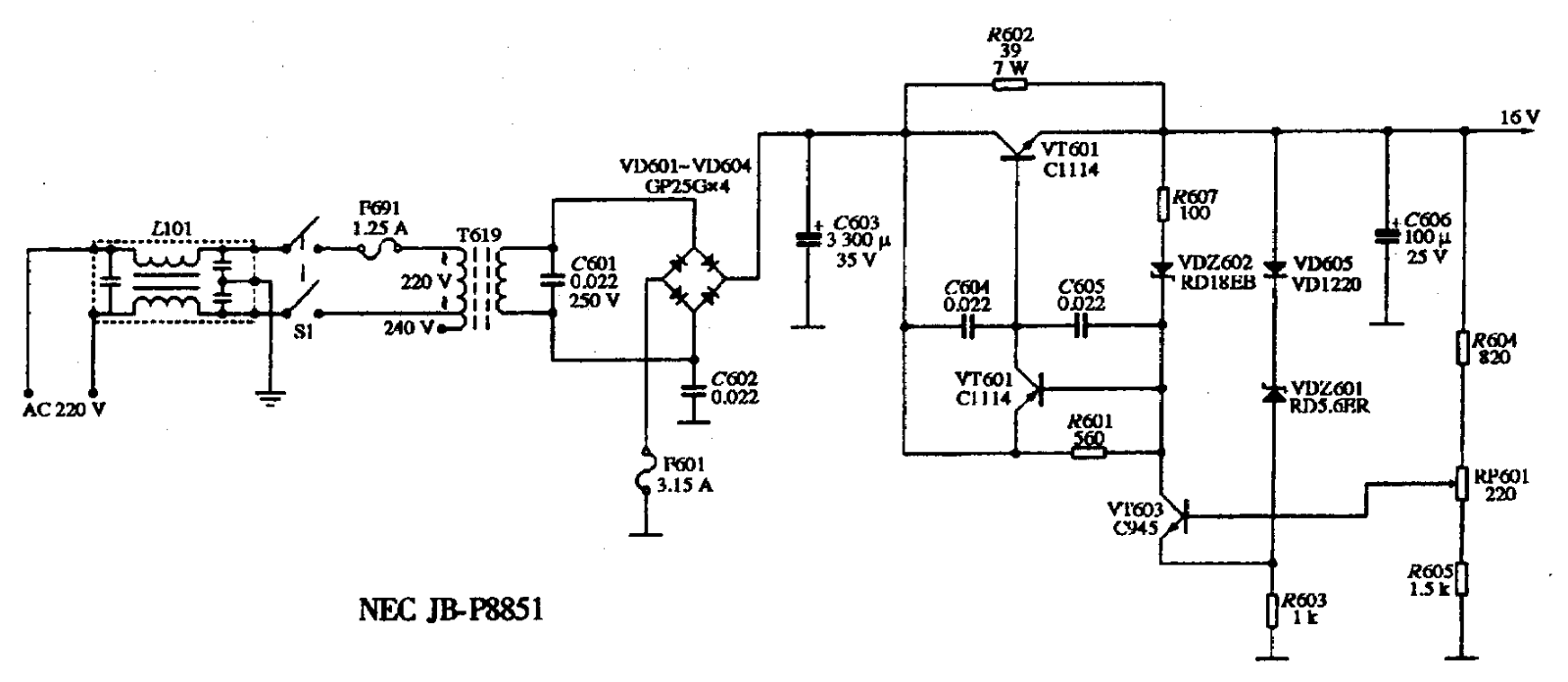 NEC JB P8851 Schema