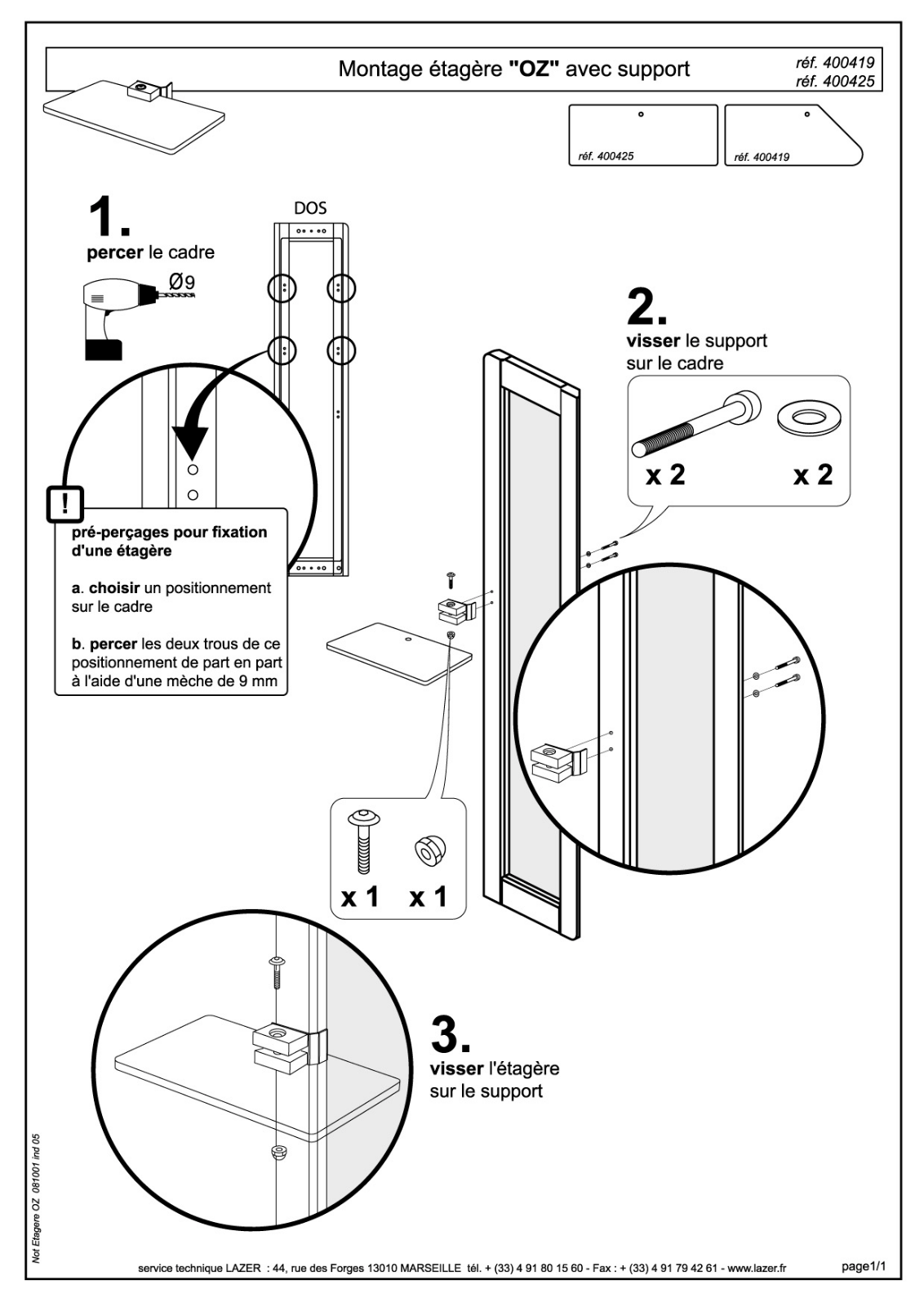 LAZER ETAGERE OZ User Manual