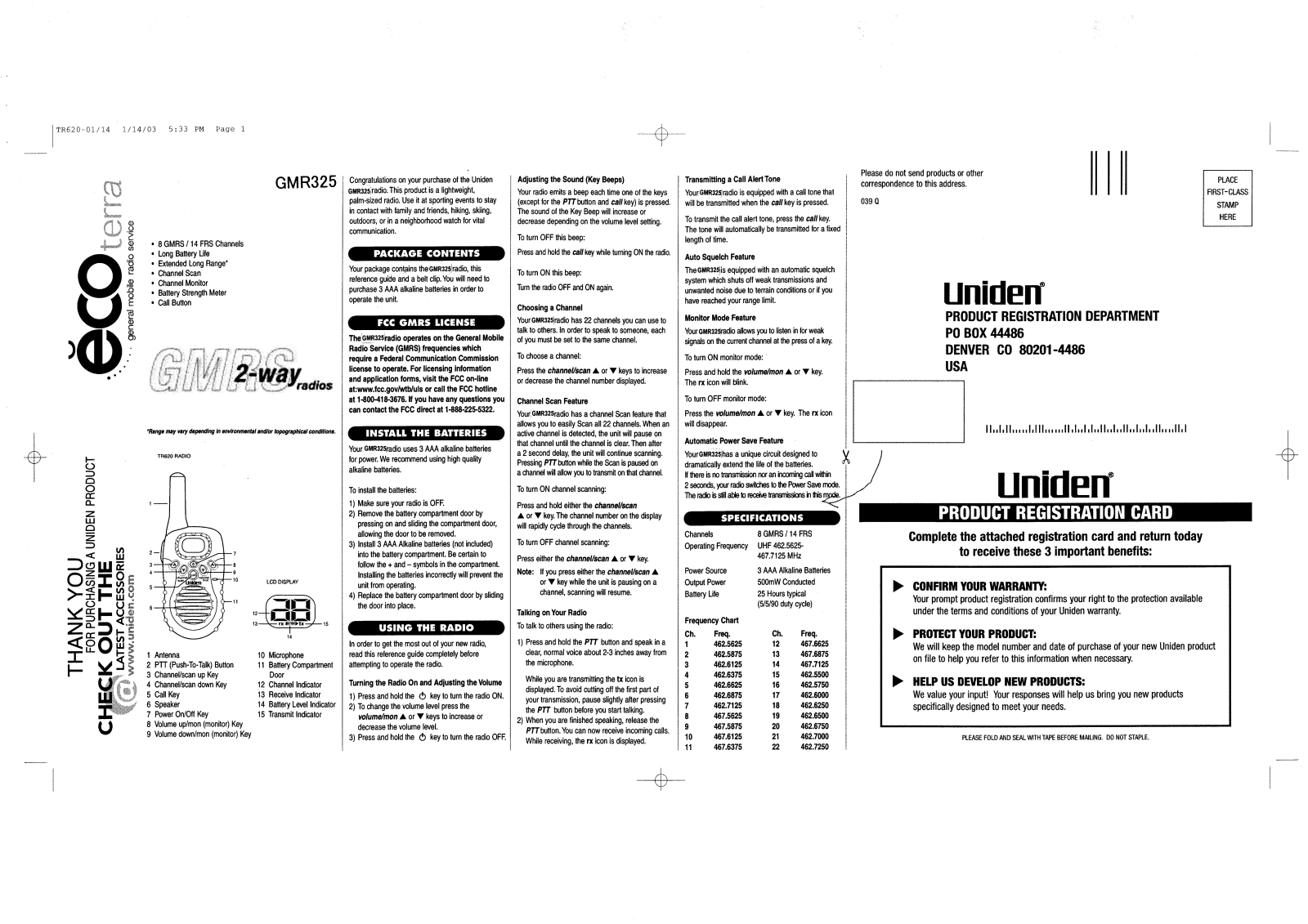 Uniden America UT914 Users manual