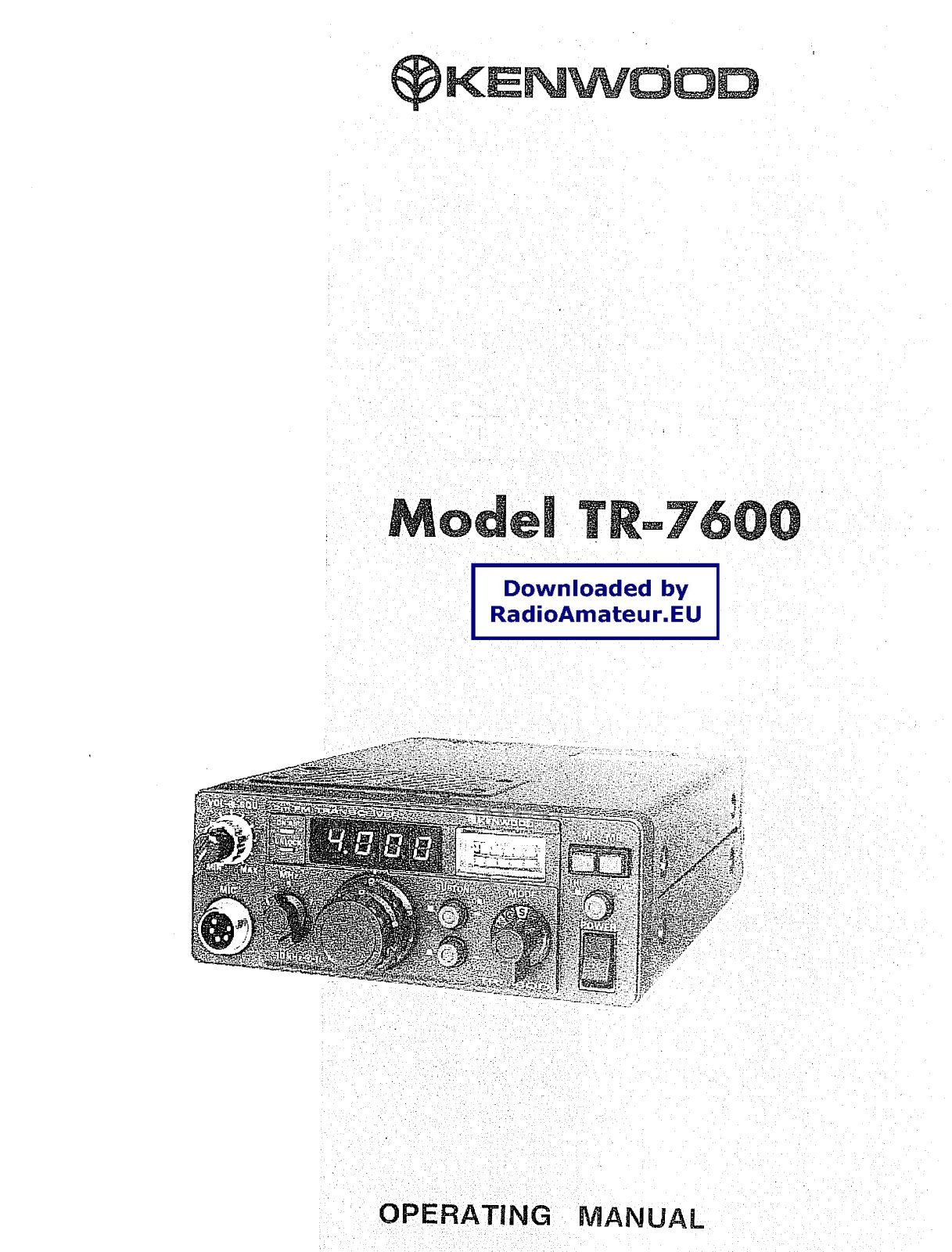 Kenwood TR7600 User Manual