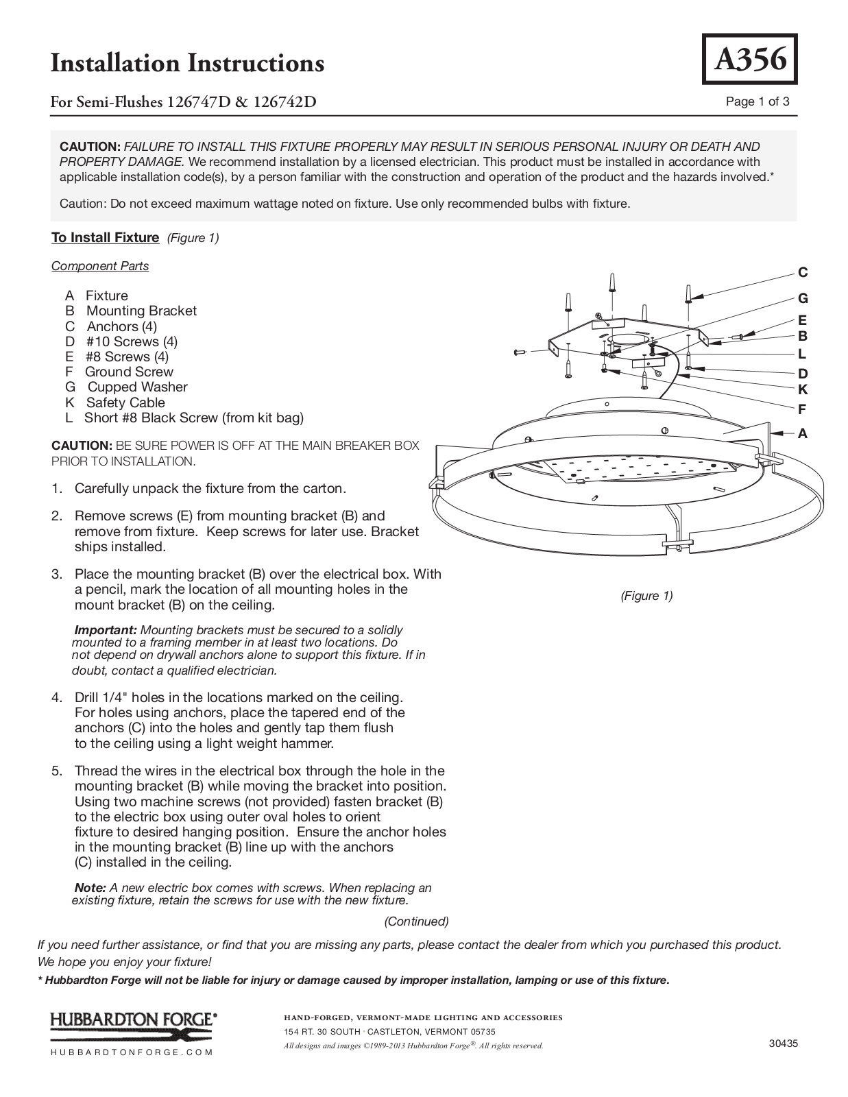 Hubbardton Forge 126747 User Manual