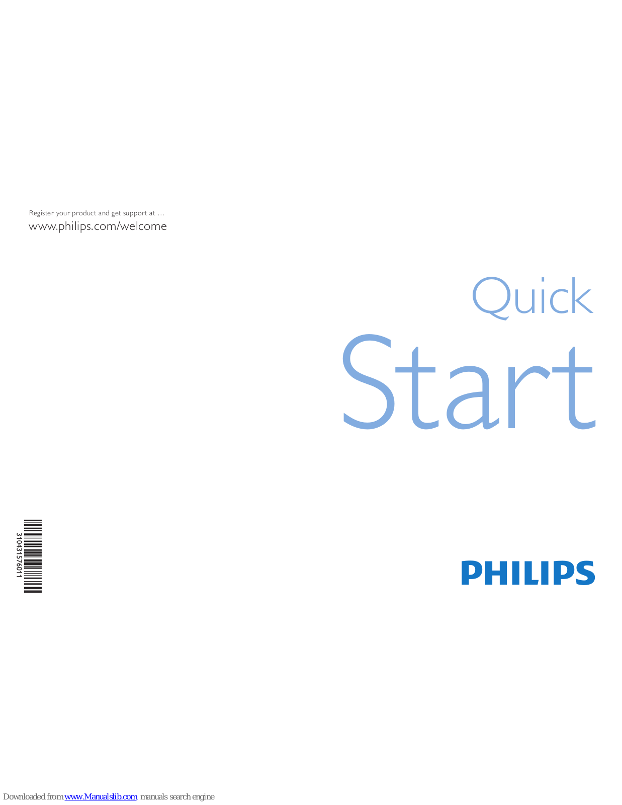 Philips 56PFL9954H/98, 56PFL9954H/12, 56PFL9954H Quick Start Manual