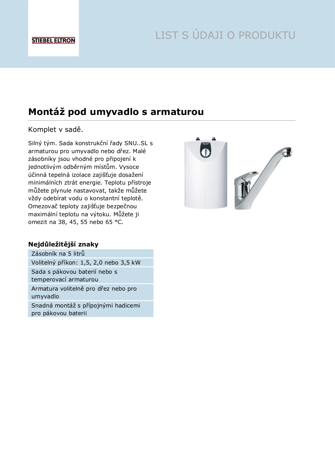 Stiebel Eltron SNU 5 SLi s WST–W User Manual