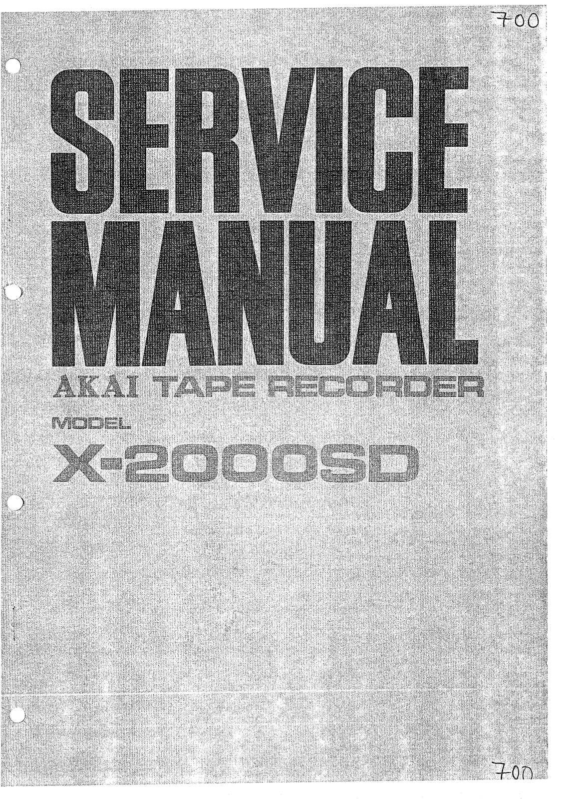 Akai X-2000-SD Service manual