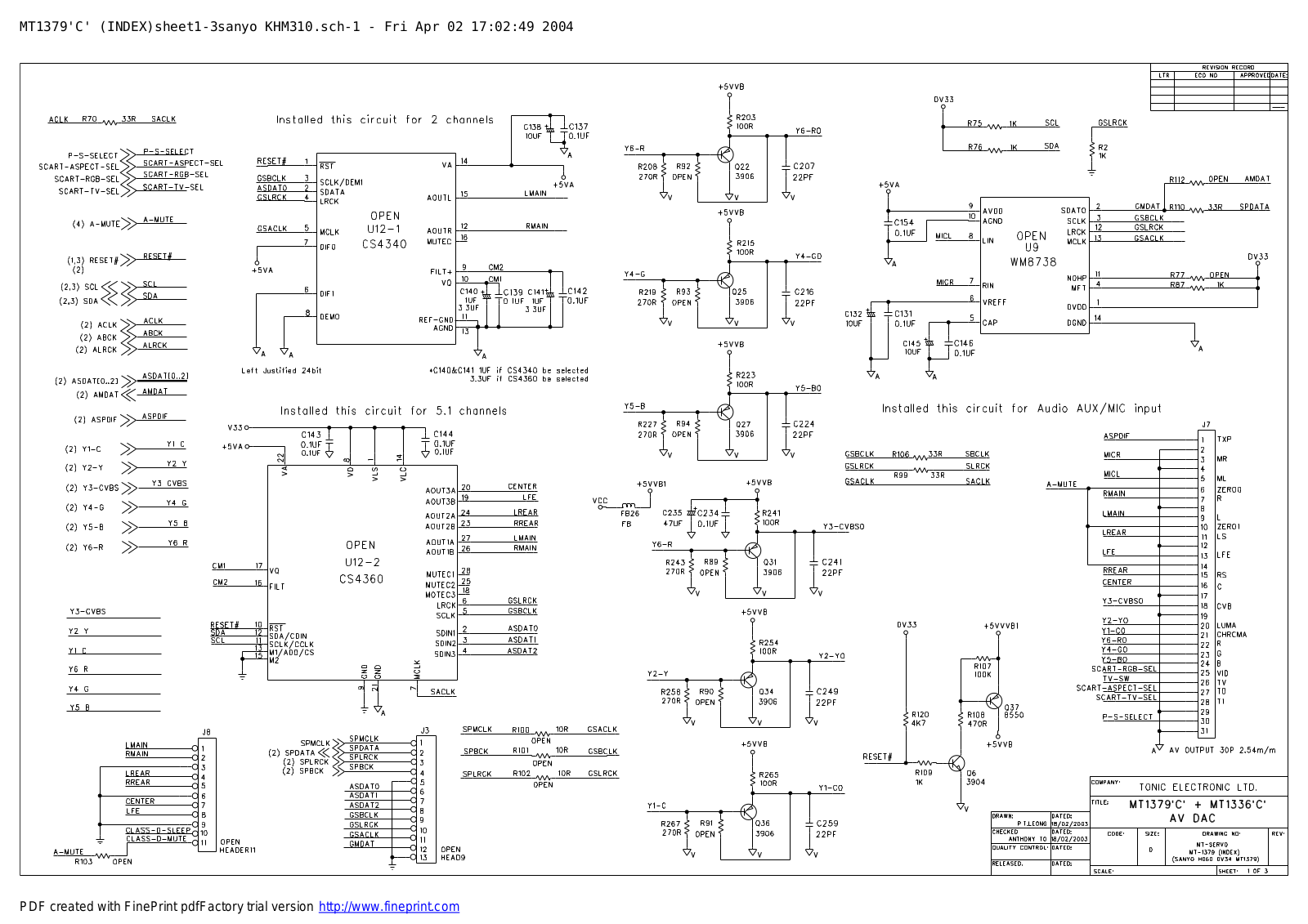 Vitek VT-4005 Schematic