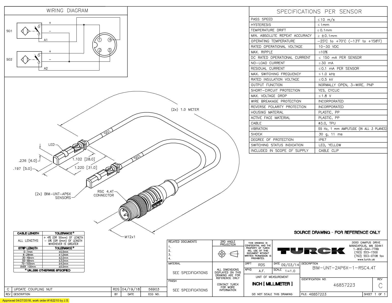 Turck BIM-UNT-2AP6X-1-RSC4.4T Data Sheet