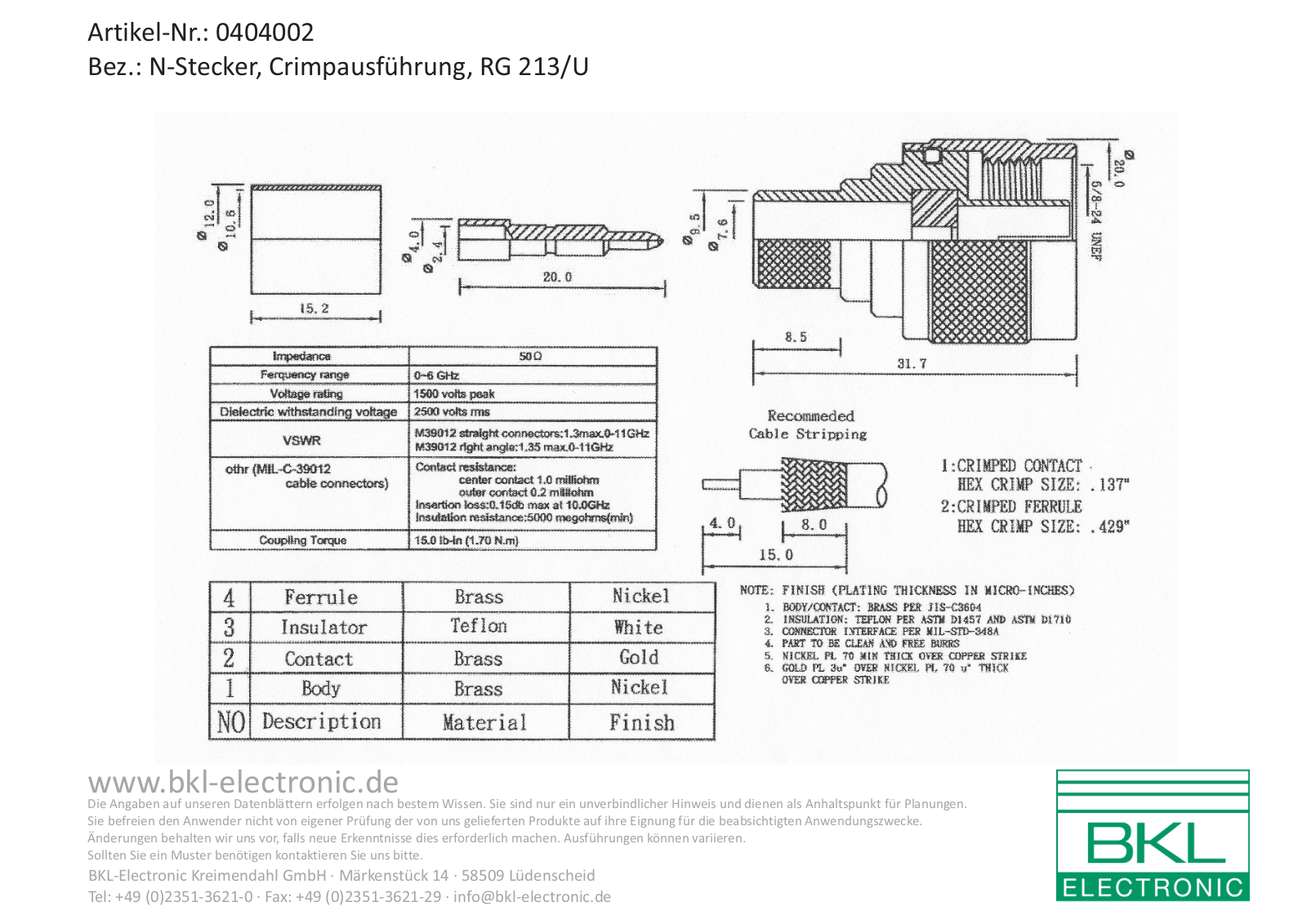 BKL BKL 0404002 Datasheet - ManualMachine.com