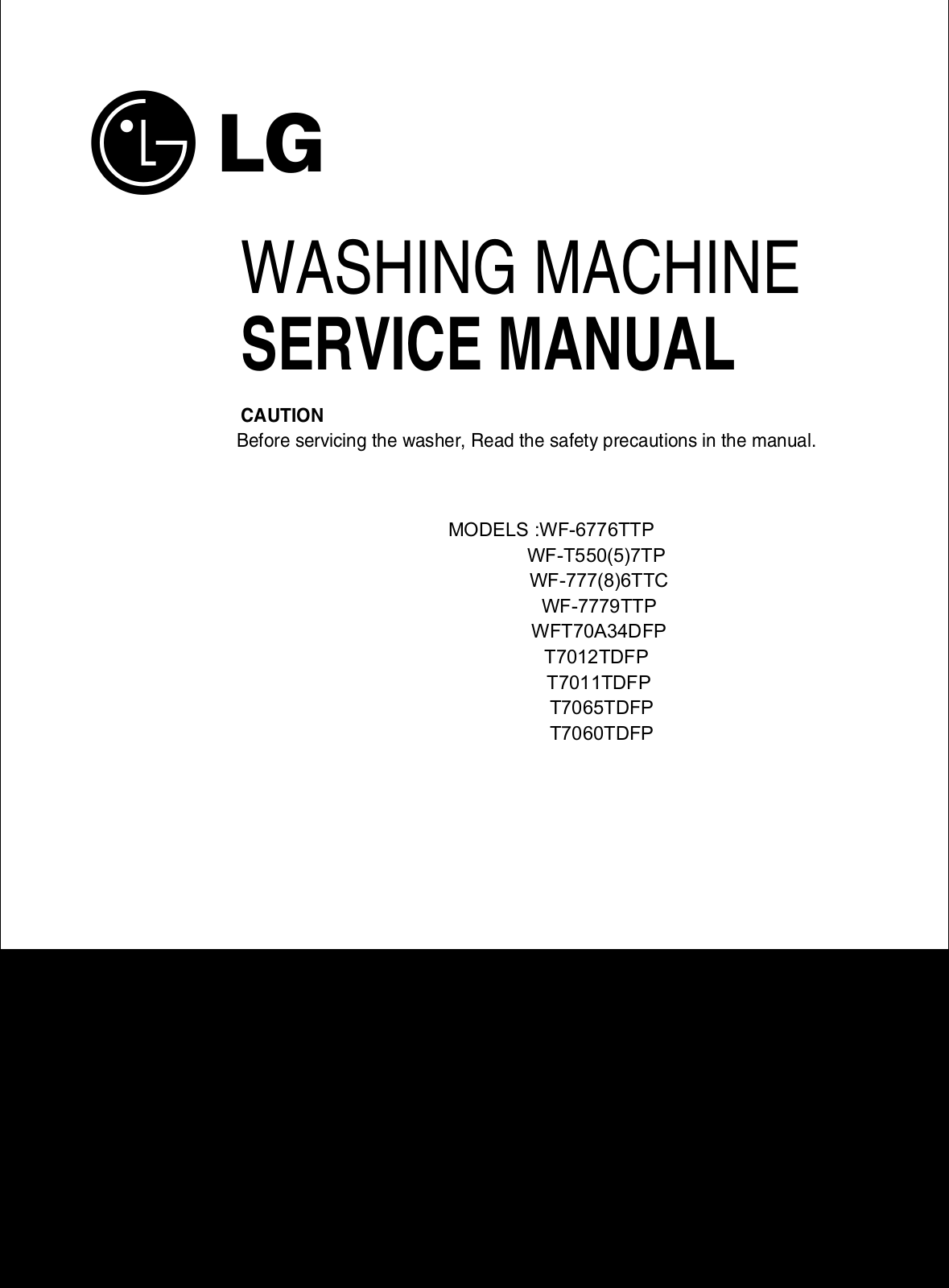 LG WF-T7010TP Owner's manual