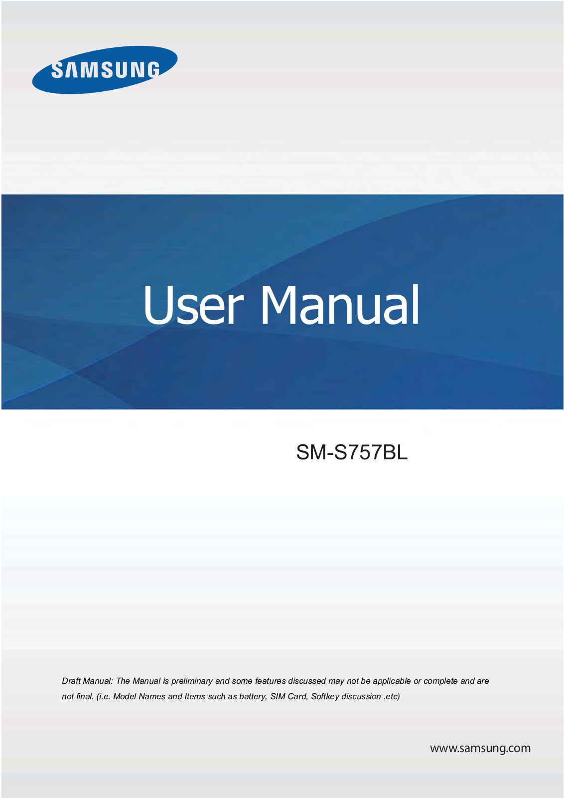 Samsung SMS757BL Users Manual