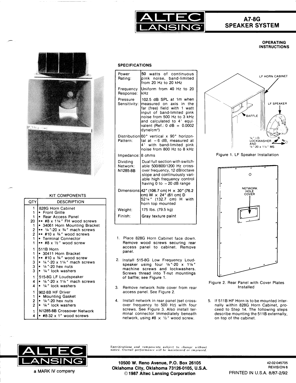 Altec lansing A7-8G VOTT User Manual