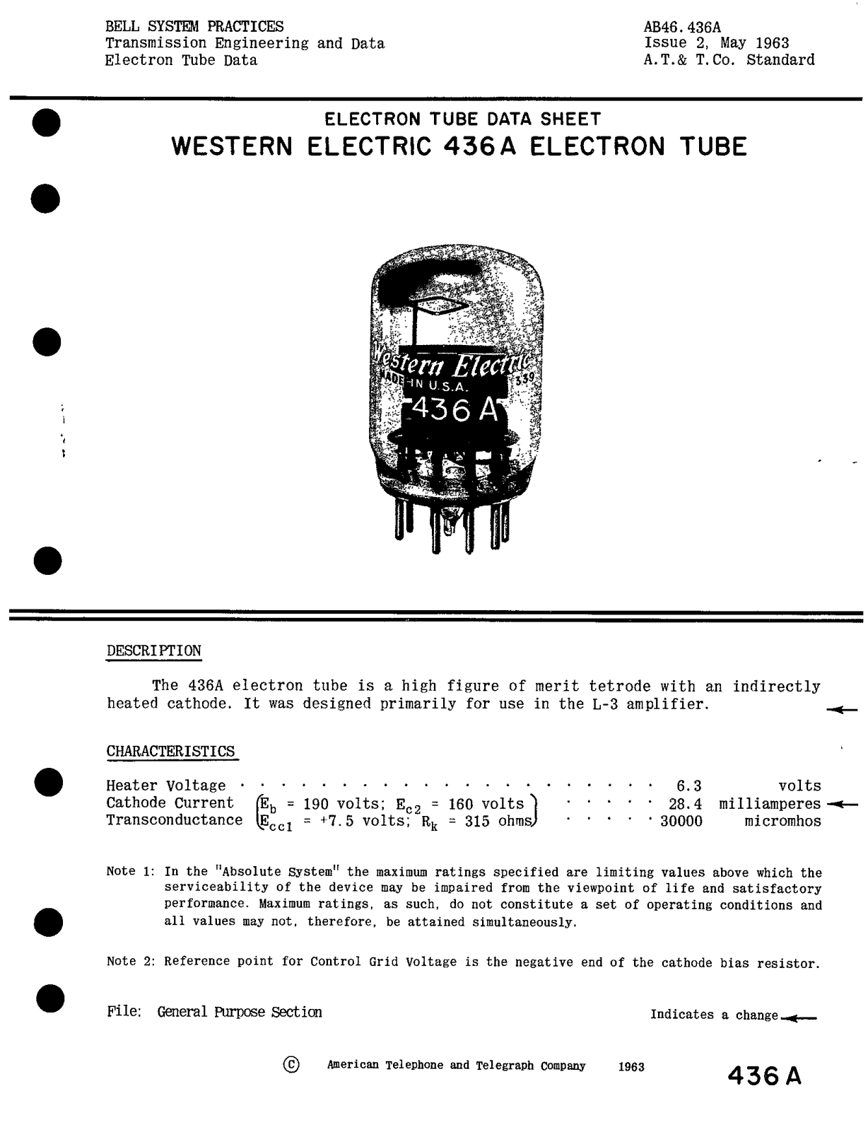 Western Electric 436-A Brochure