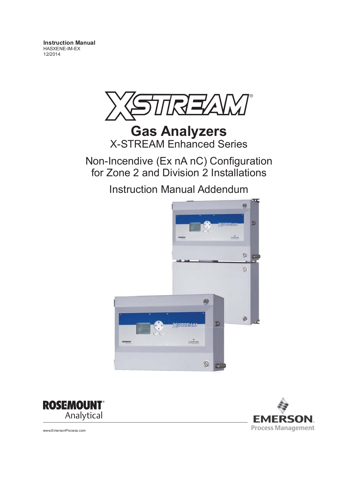 Emerson X-STREAM Series Instruction Manual