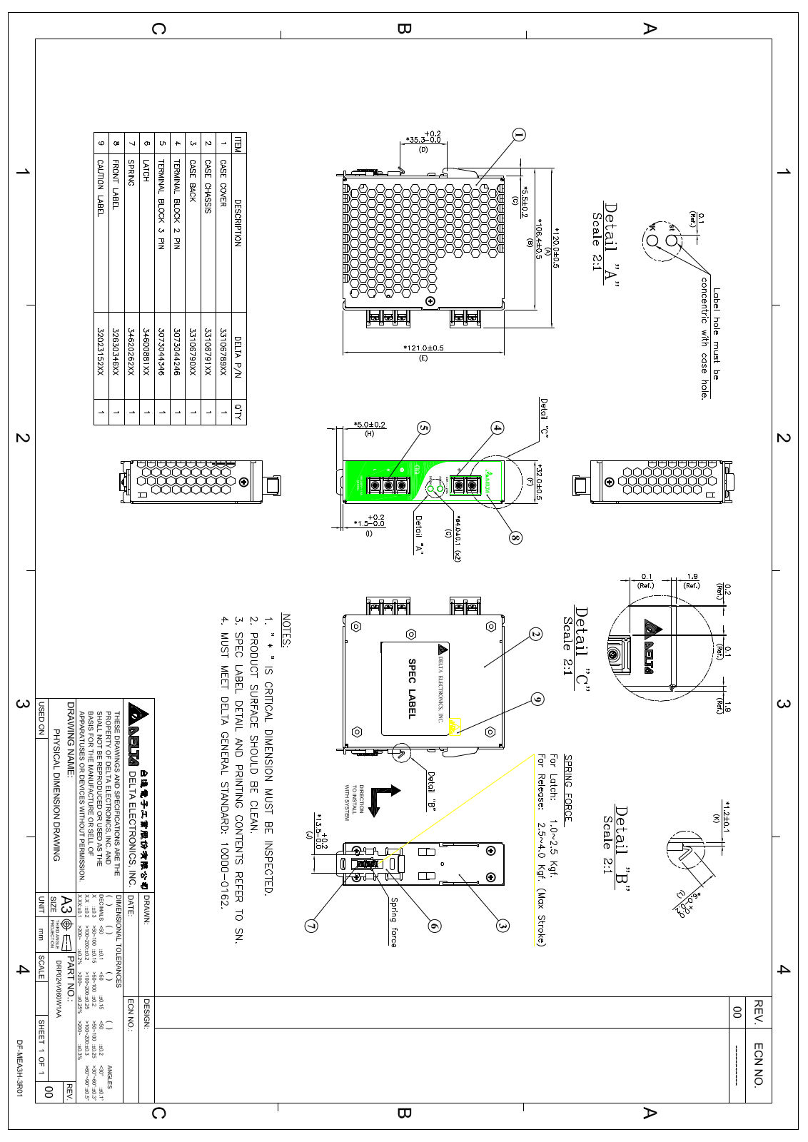 Delta Products DRP024V060W1AA Dimensional Sheet