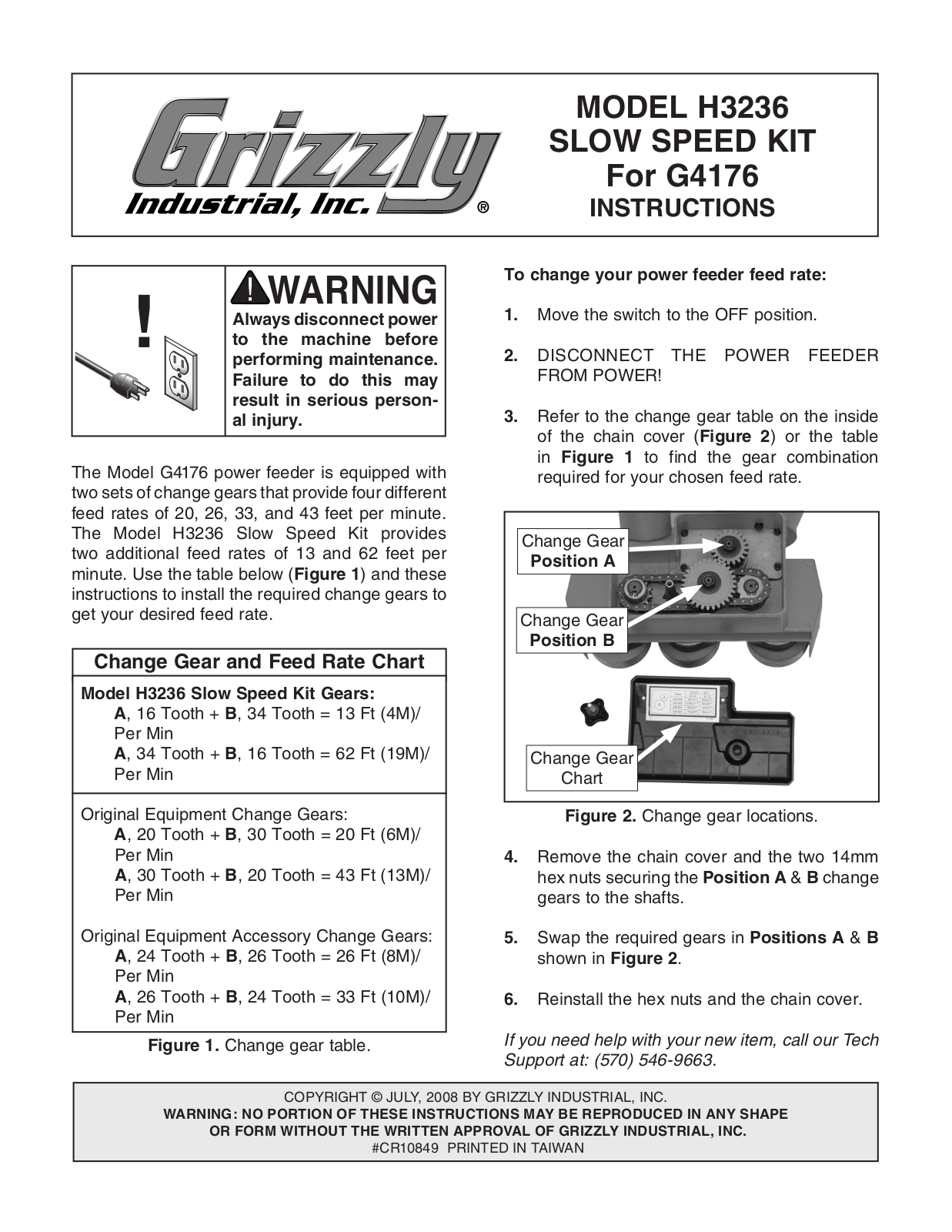 Grizzly H3236 User Manual