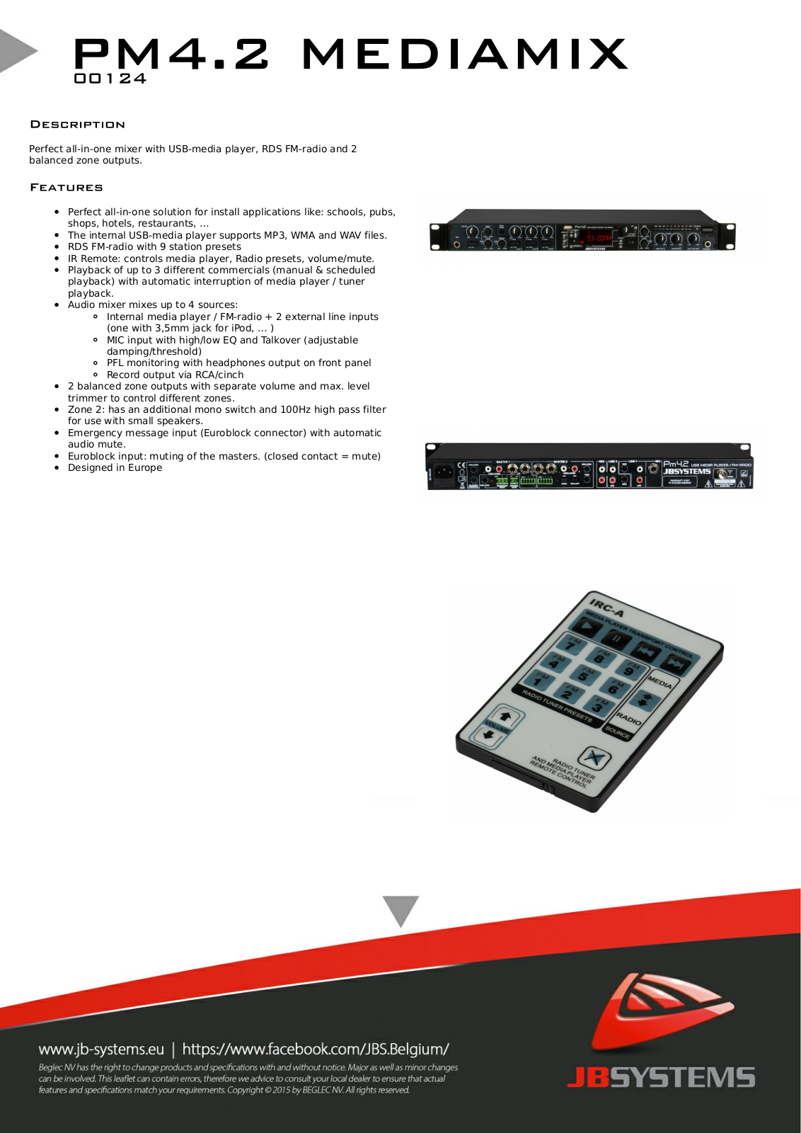 JB Systems PM 4.2 Mediamix User Manual