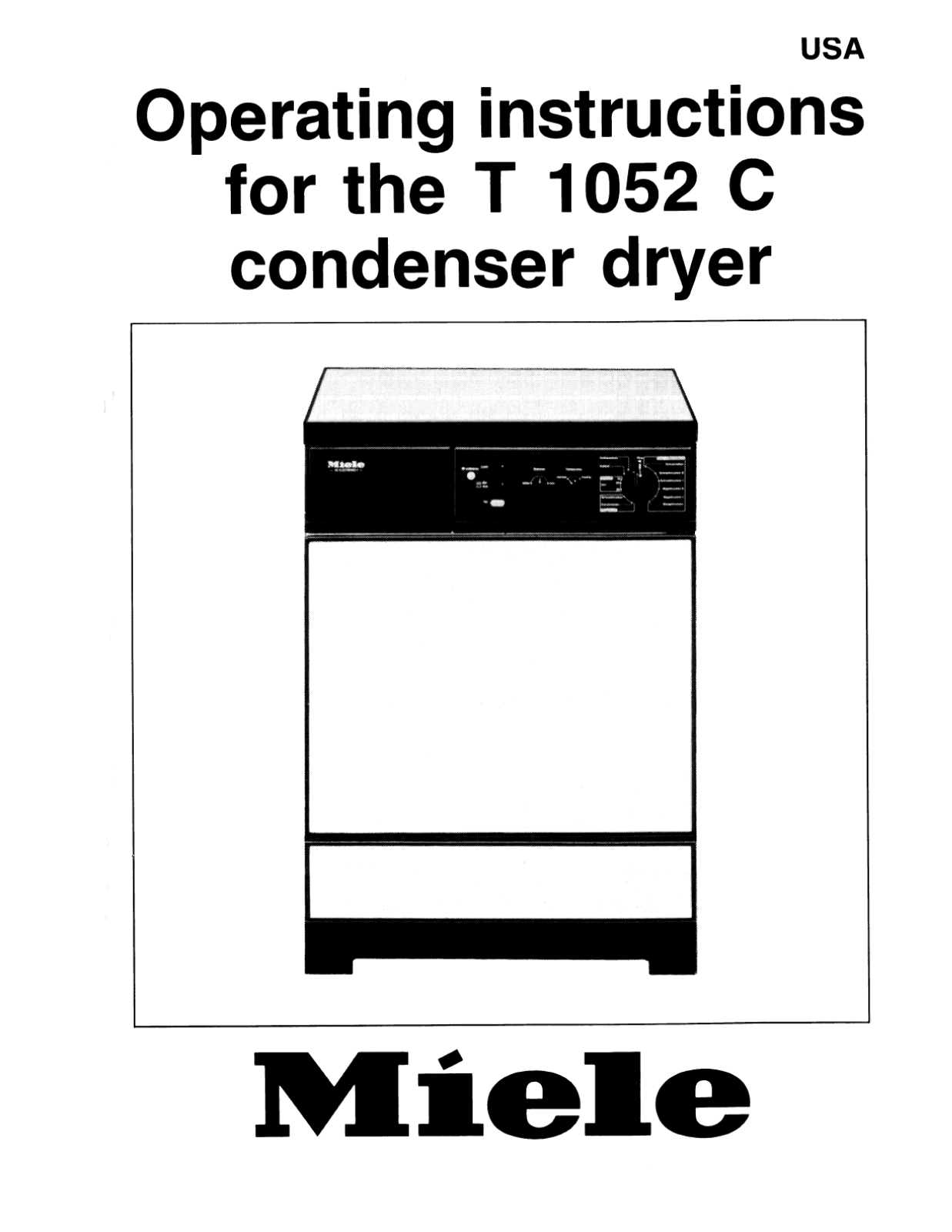 Miele T1052C Operating instructions