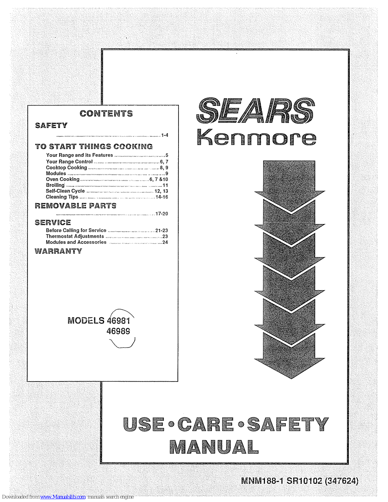 Kenmore 46981, 46989 Use, Care, Safety Manual - ManualMachine.com