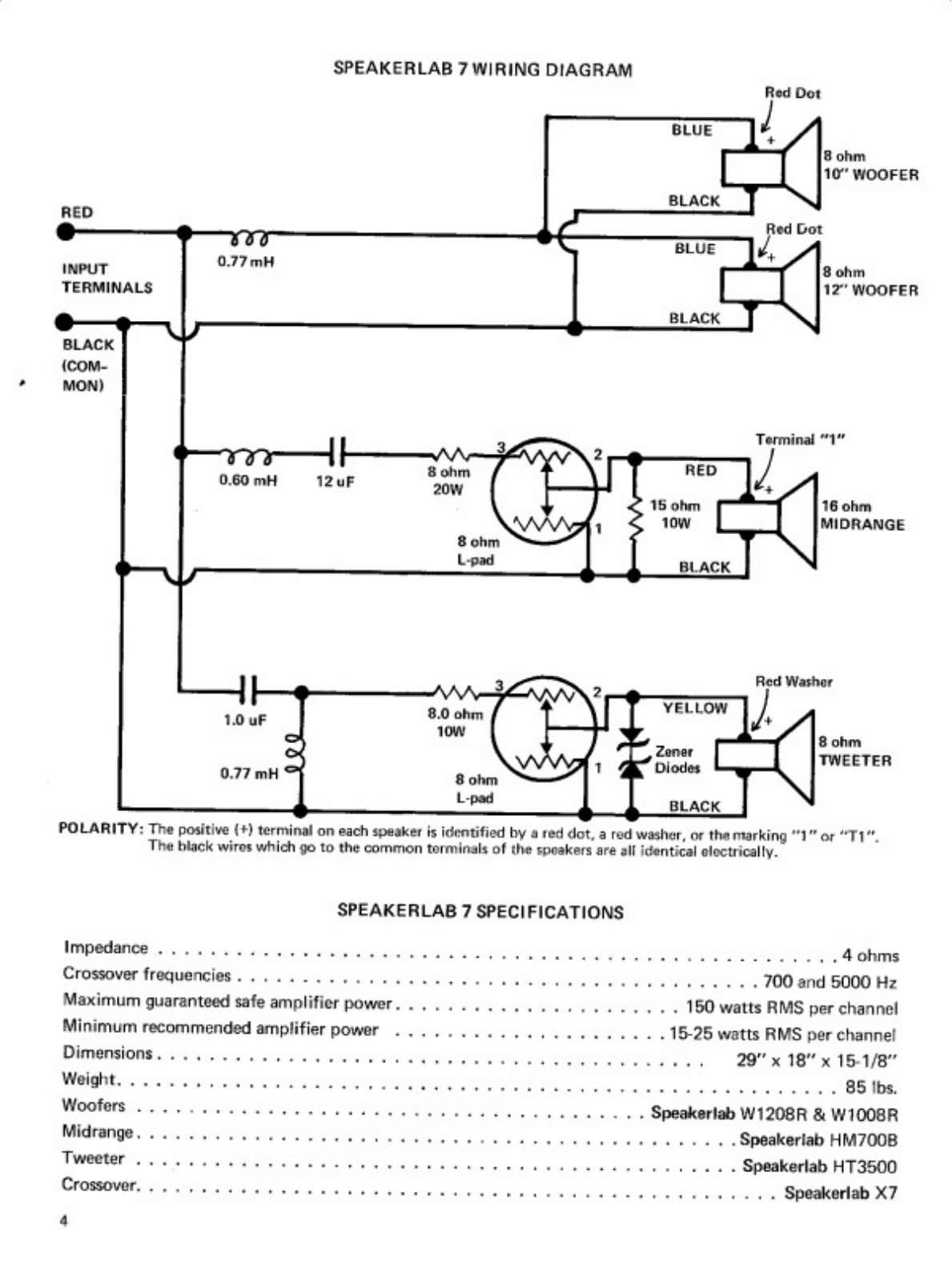 Speakerlab 7 Schematic