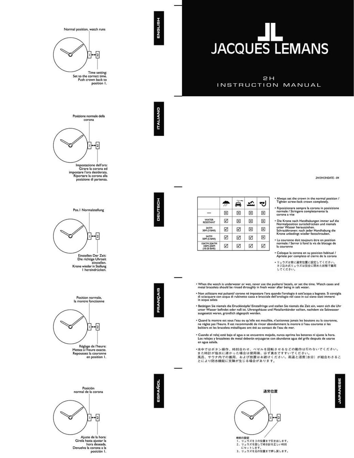 Jacques lemans 1-1582C User Manual