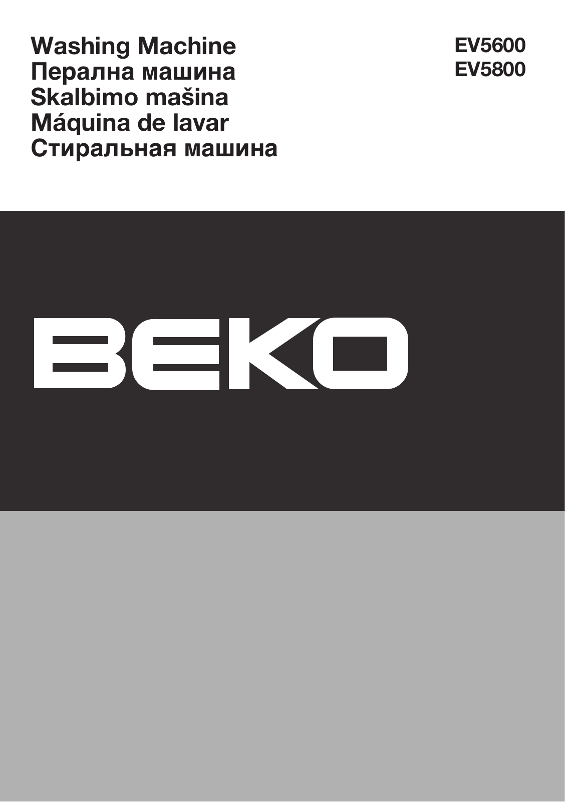 Beko EV5800, EV5600 User Manual