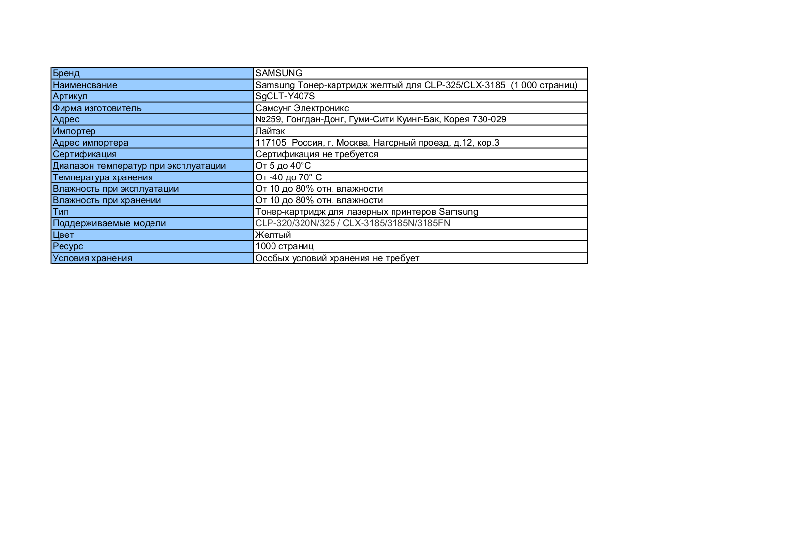 Samsung CLT-Y407S User Manual