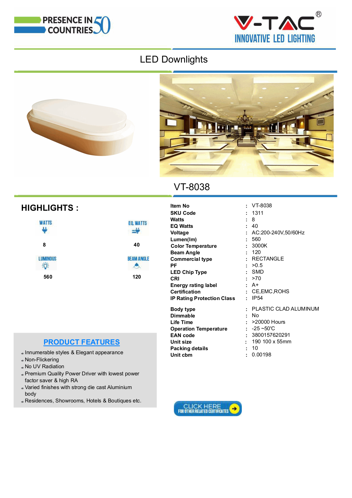V-TAC VT-1311 Datasheet - ManualMachine.com