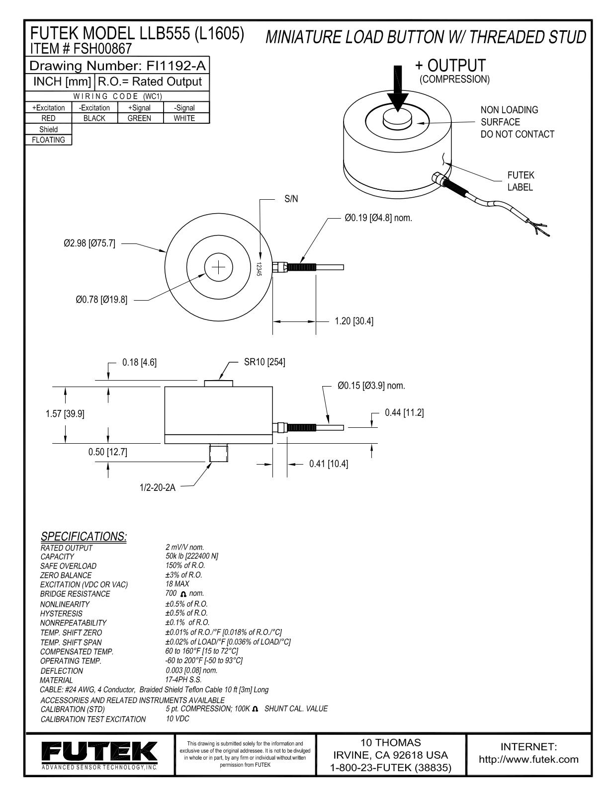 FUTEK LLB555 Service Manual