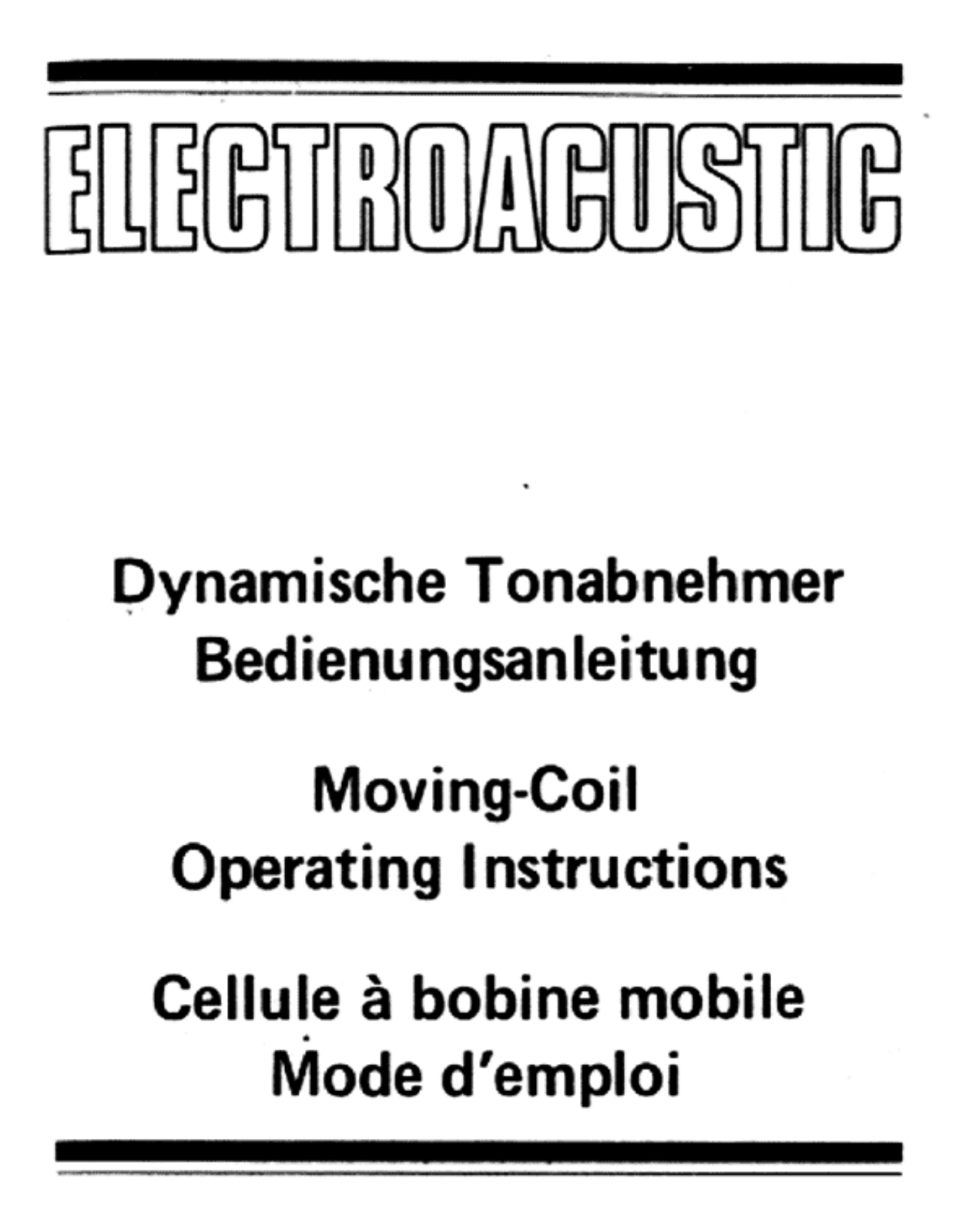 Elac EMC Owners manual