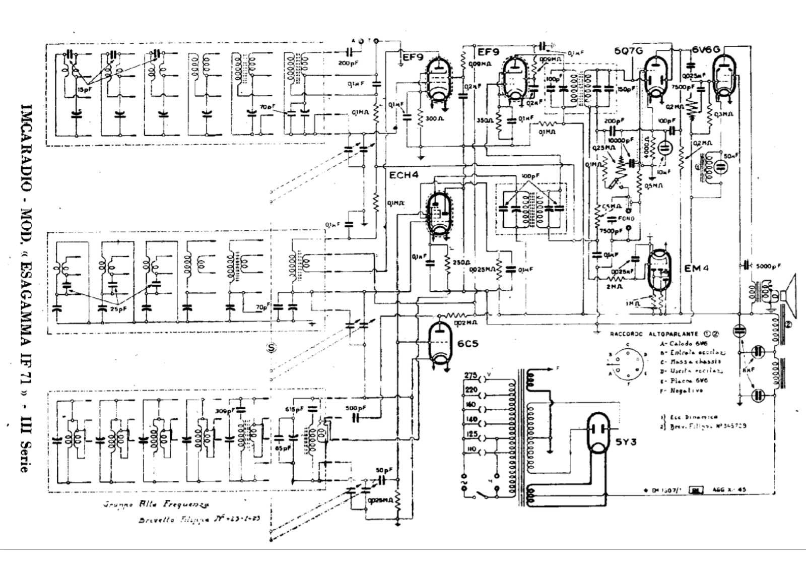 IMCA Radio if71 iii, if103 rf schematic