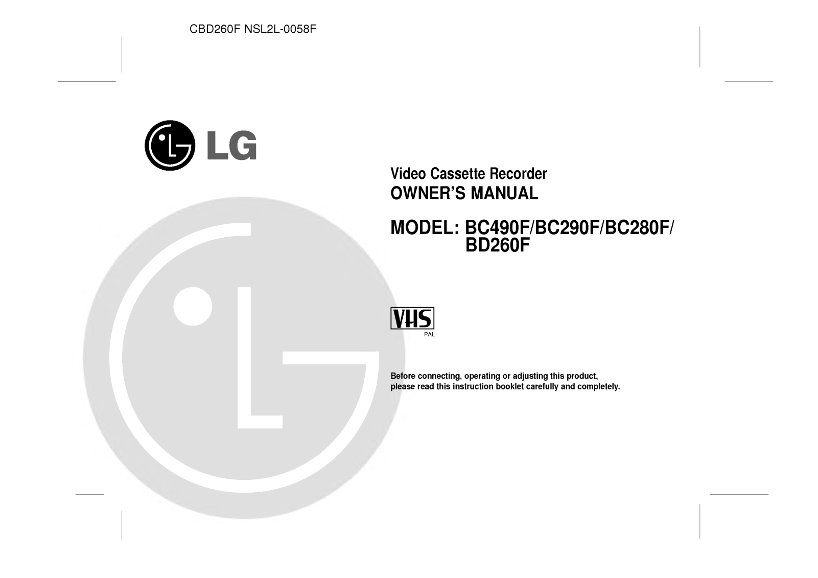 LG BD260F User Manual