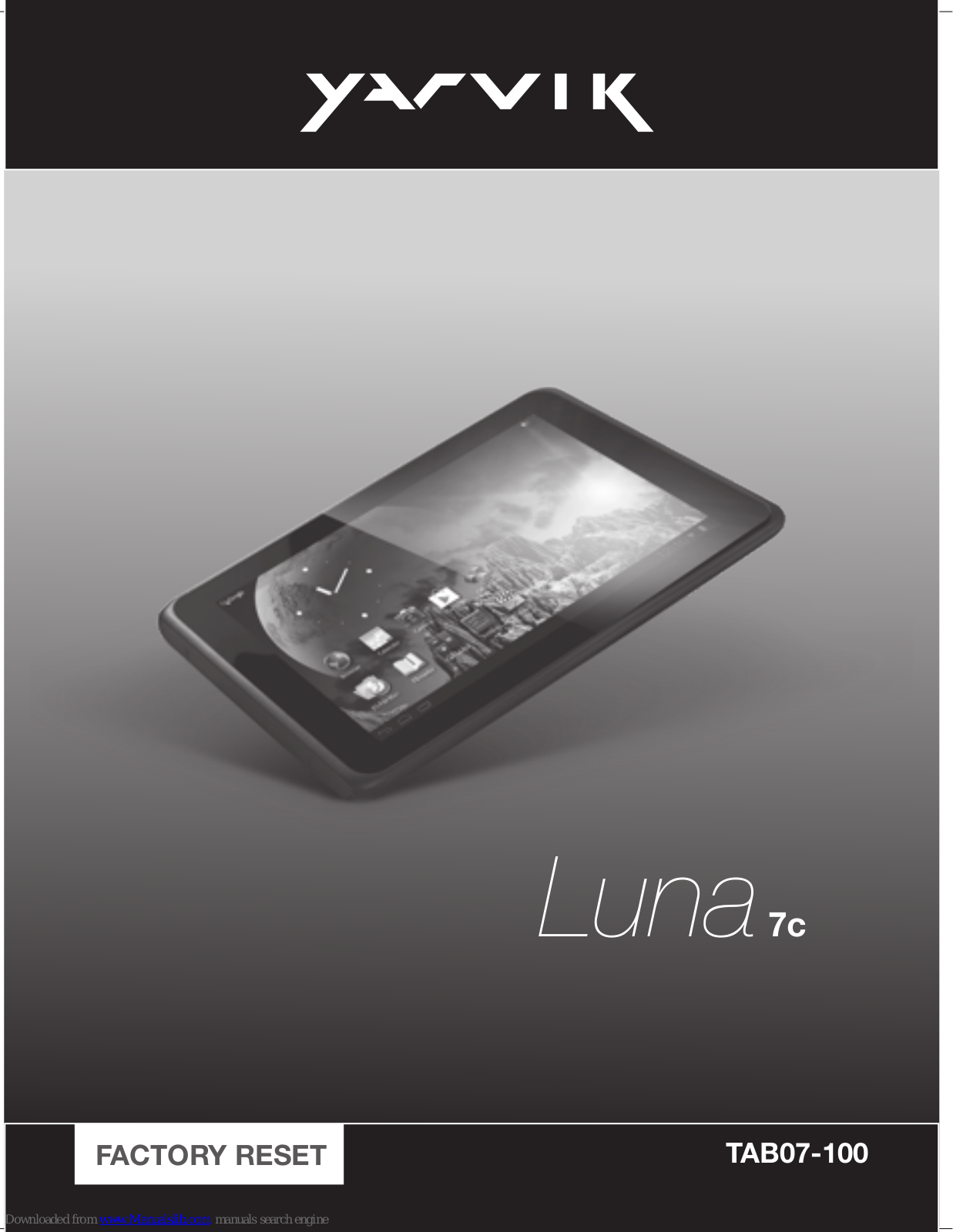 Yarvik Luna 7c, TAB07-100 Factory Reset