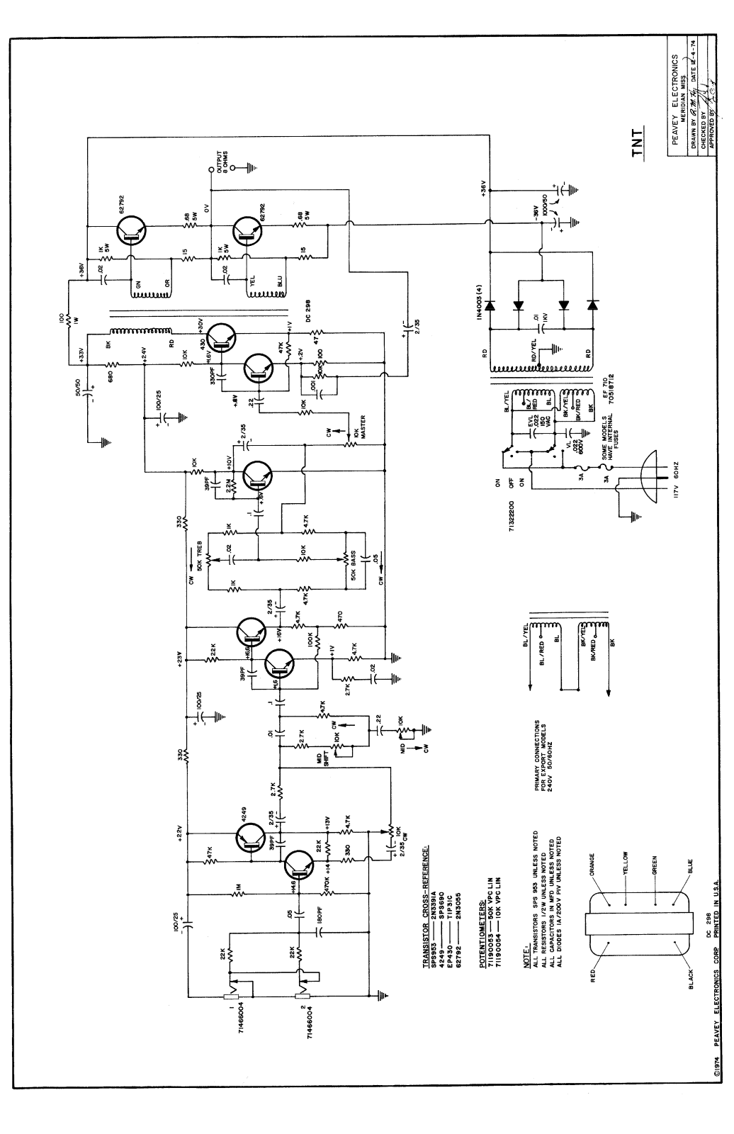 Peavey tnt 100 Schematic