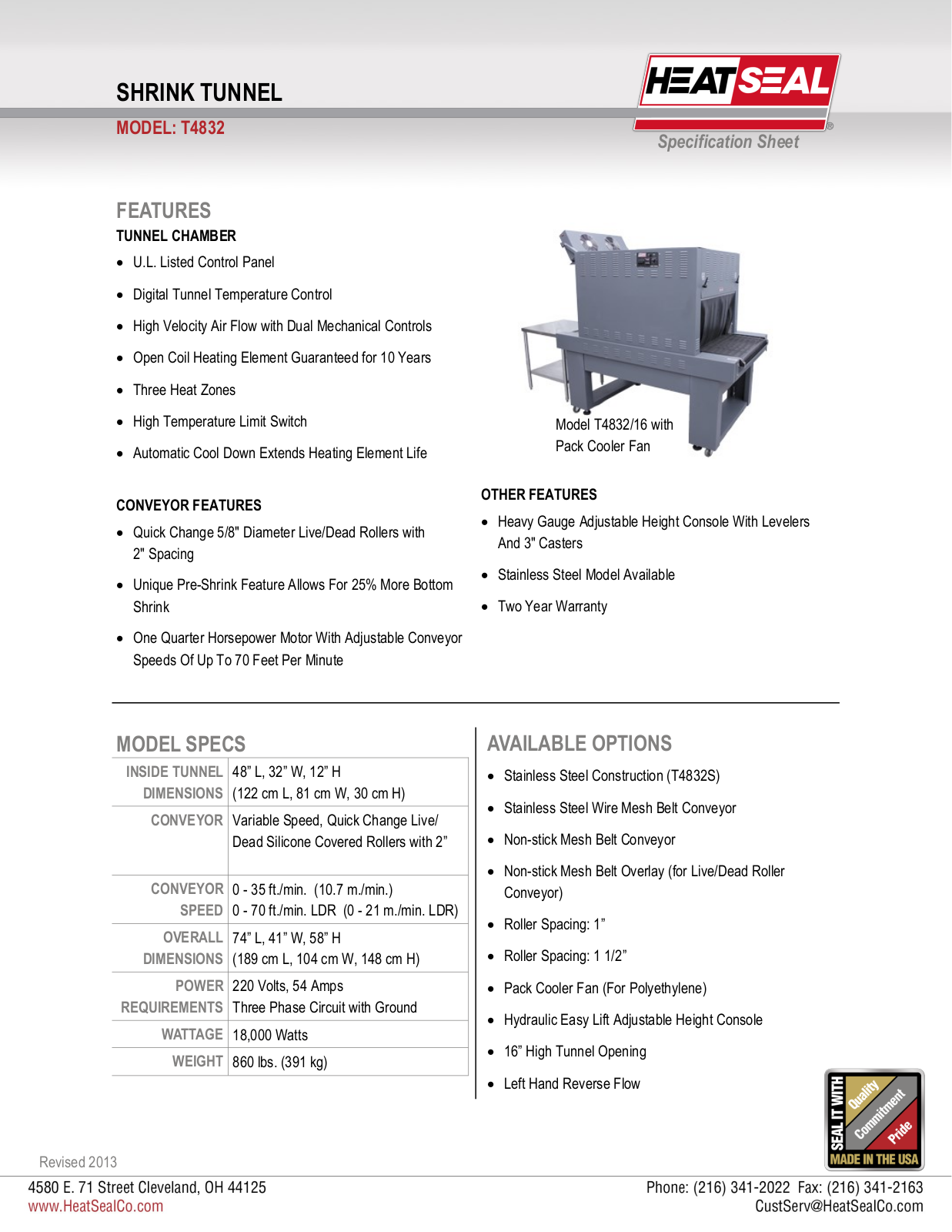 Heat Seal T4832 User Manual