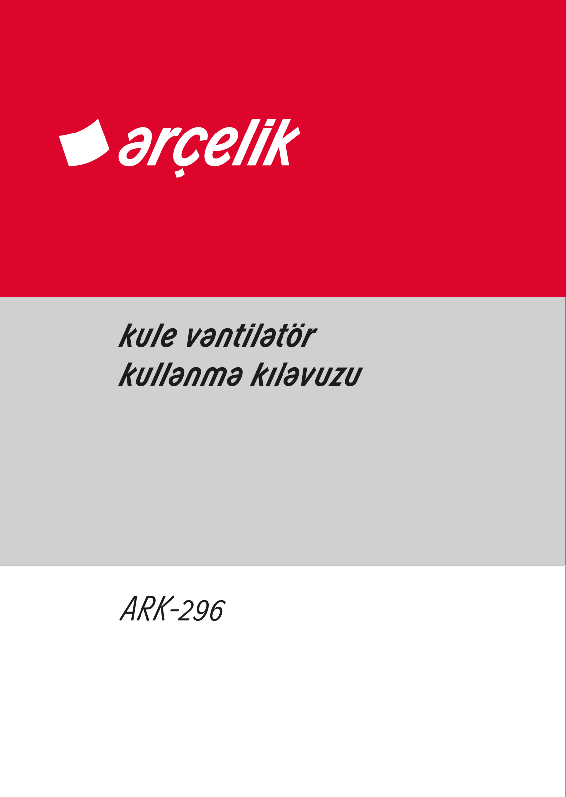 Arçelik ARK296 User manual