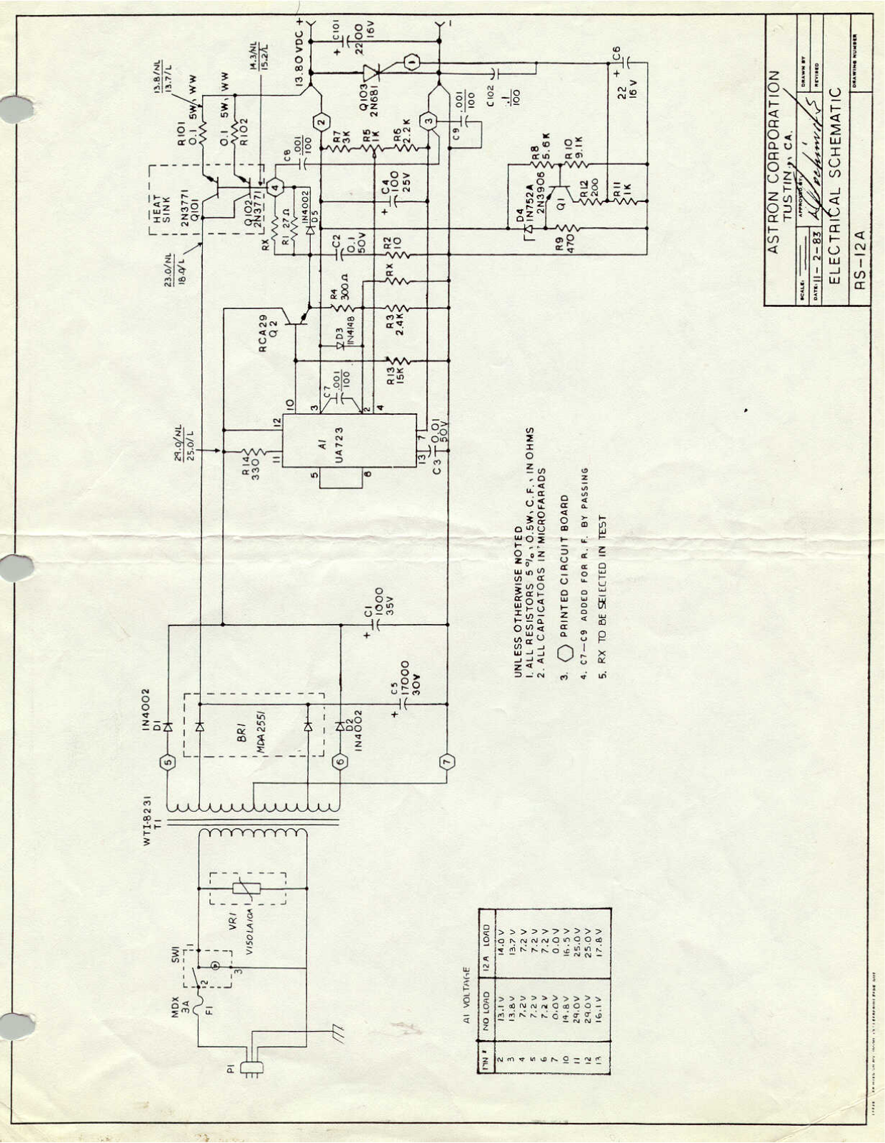 Astron rs12a schematic