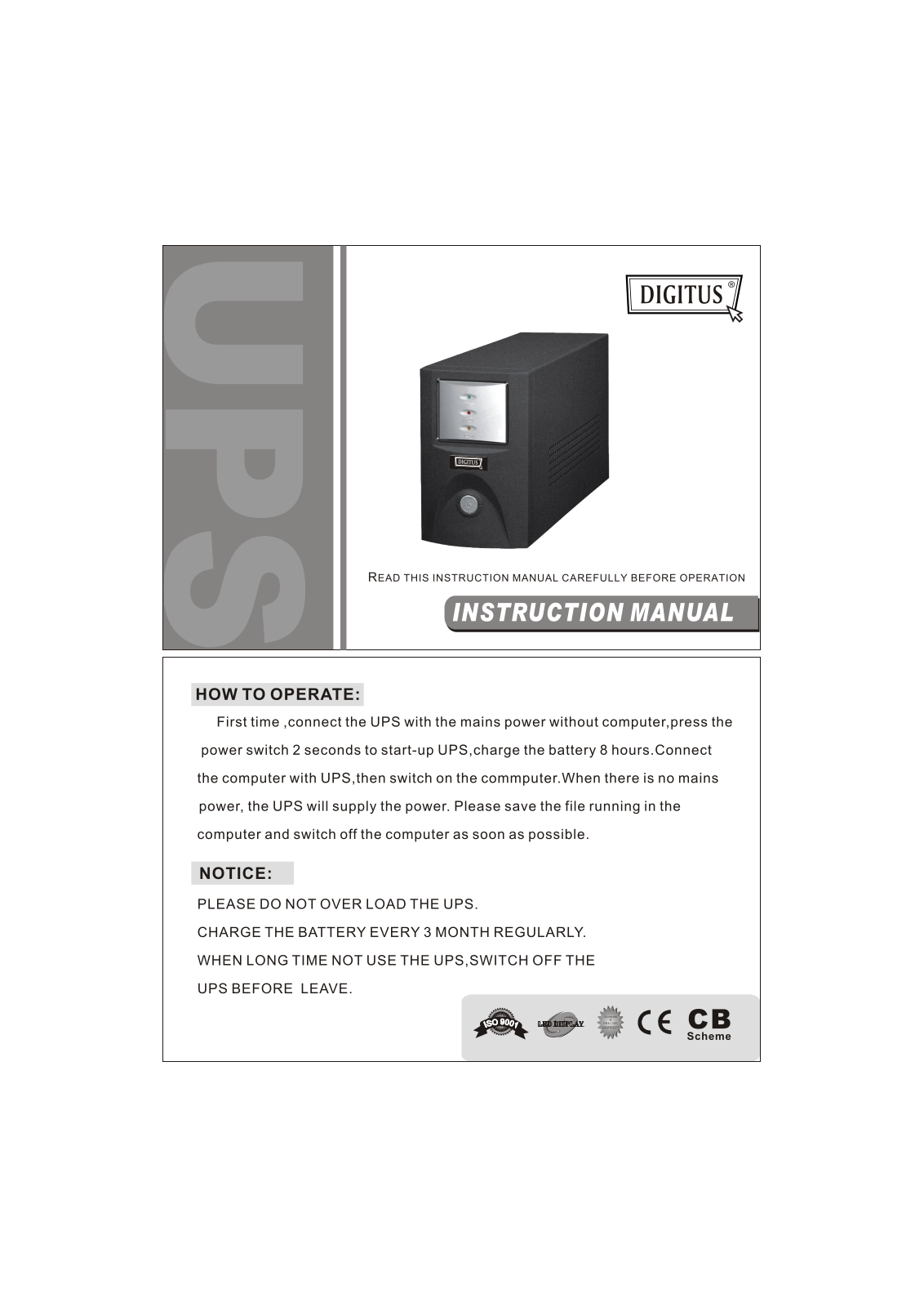 Digitus DN-170010, DN-170011, DN-170012 User manual