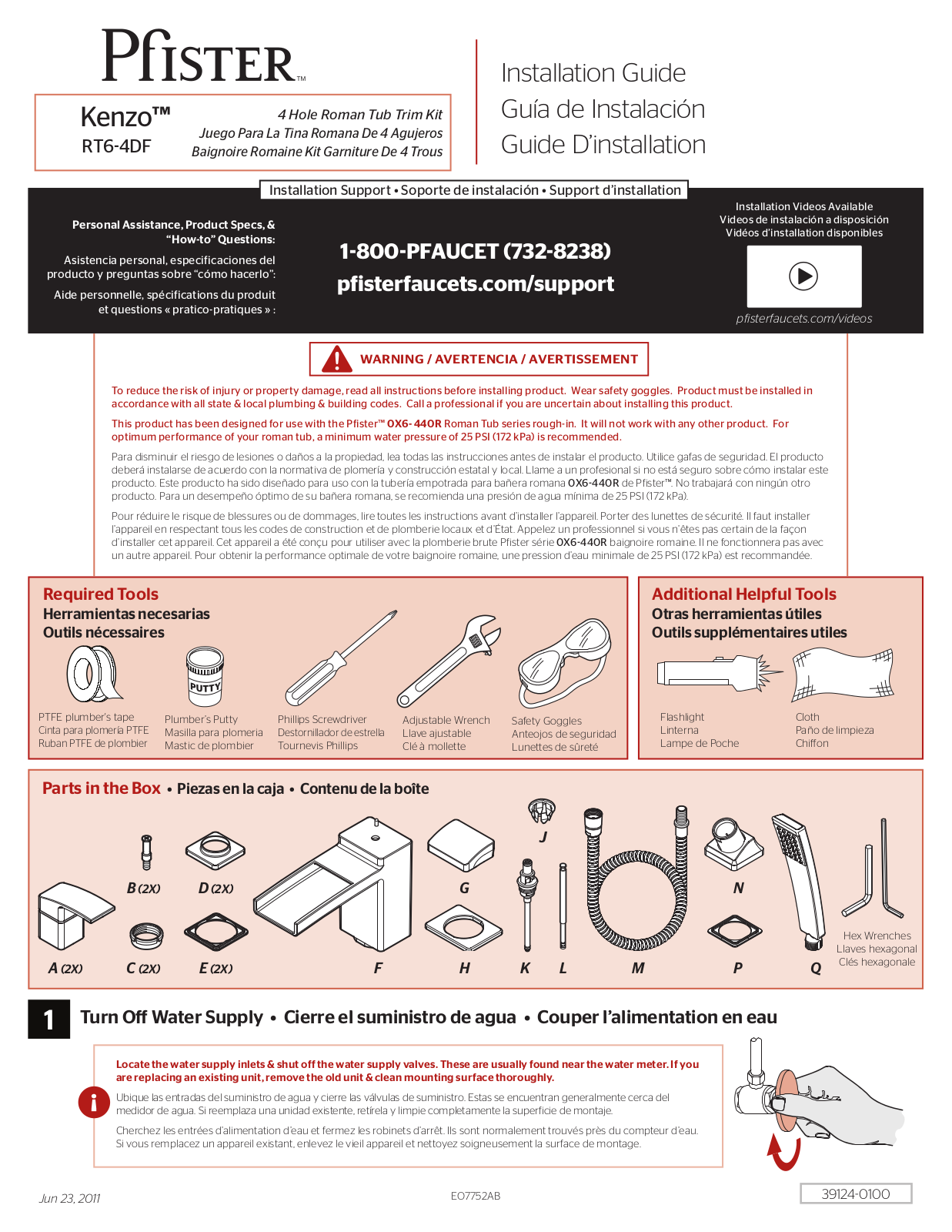 Pfister RT6-4DFC User Manual