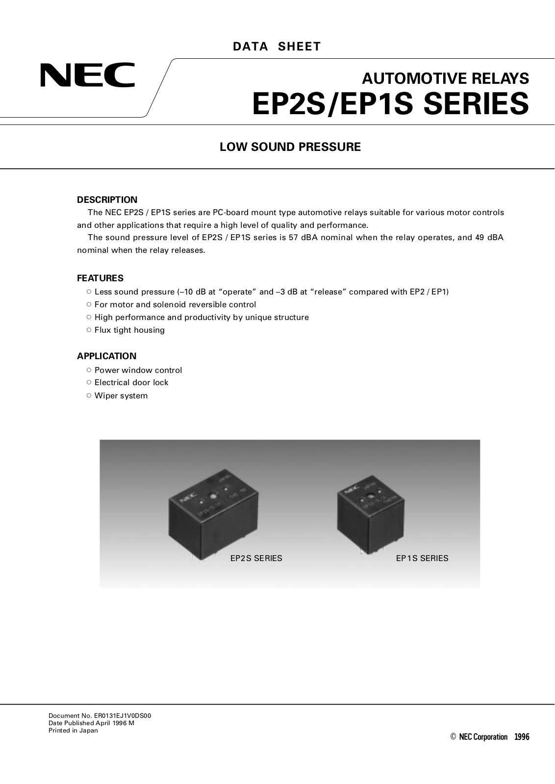 NEC EP2S-4L5TS, EP2S-4L5T, EP2S-4L5S, EP2S-4L5, EP2S-4L4T Datasheet