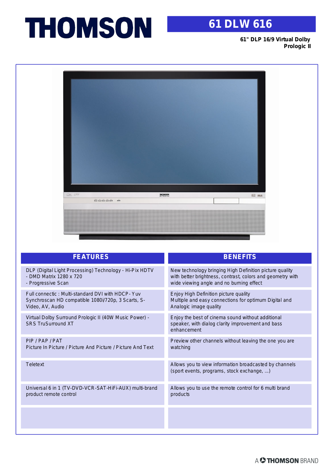 Technicolor - Thomson 61DLW 616 User Manual