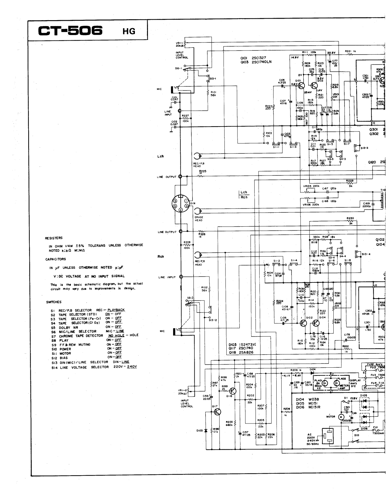 Pioneer CT-506 Schematic