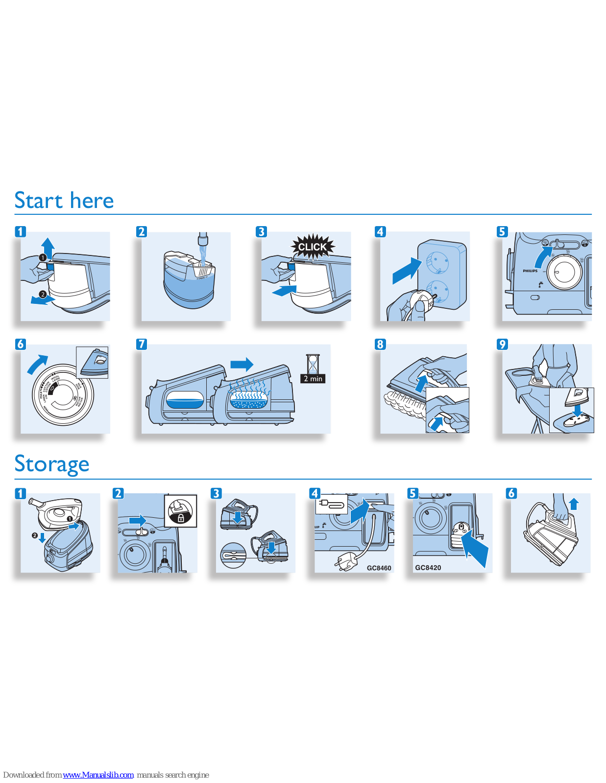 Philips GC8460/02, GC8420/02, GC8460, GC8420 Start Here Manual