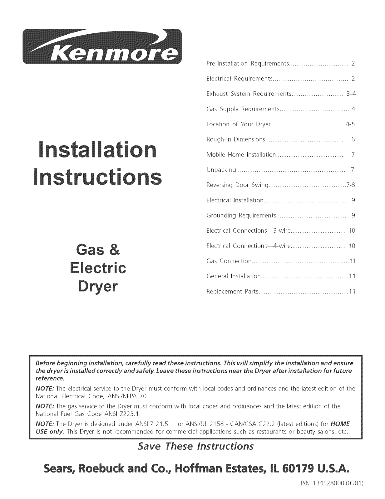 Kenmore 41784092500, 41794092500 Installation Guide - ManualMachine.com