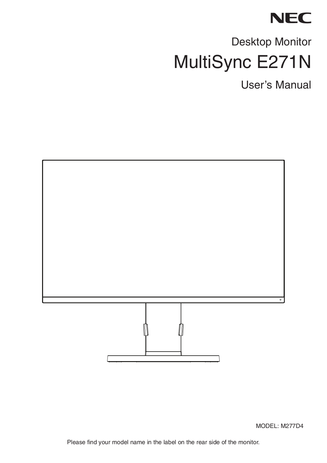 NEC E271N-BK User Manual