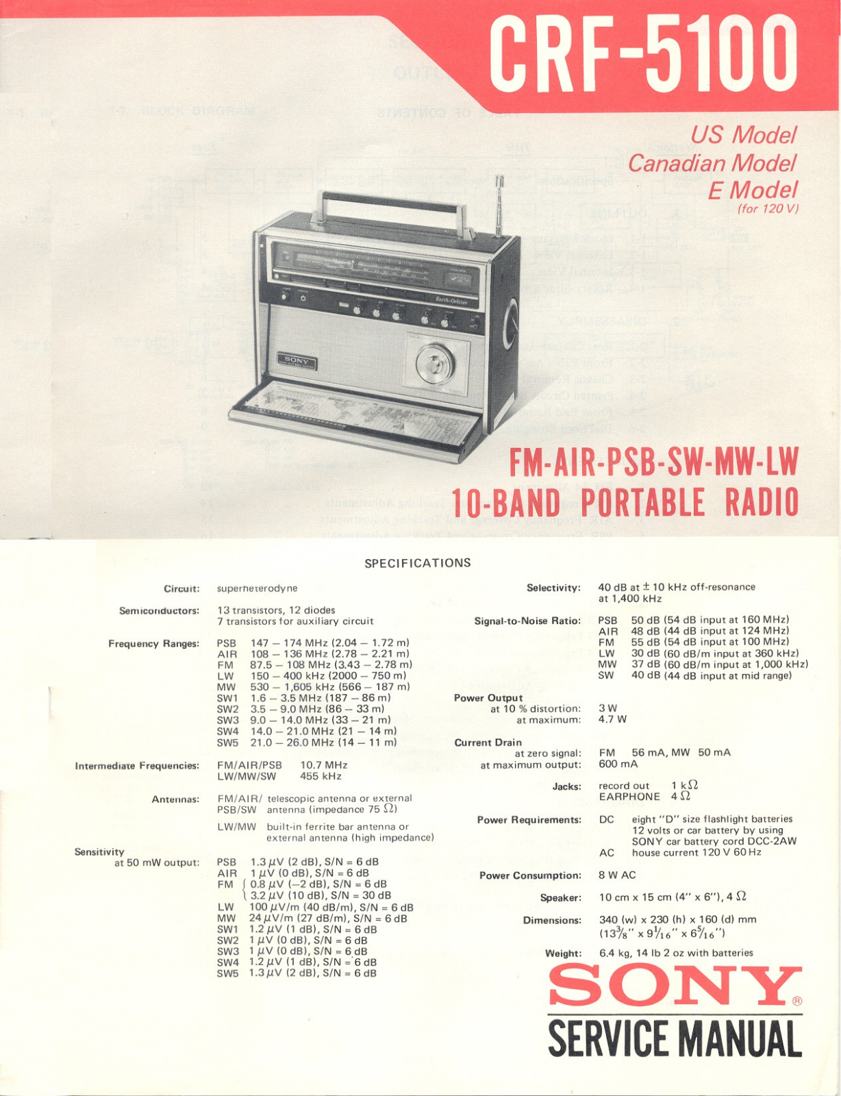 Sony CRF-5100 Service manual