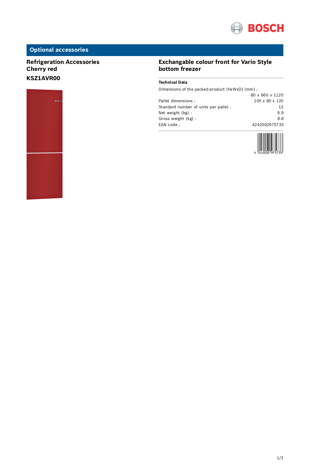 Bosch KSZ1AVR00 User Manual