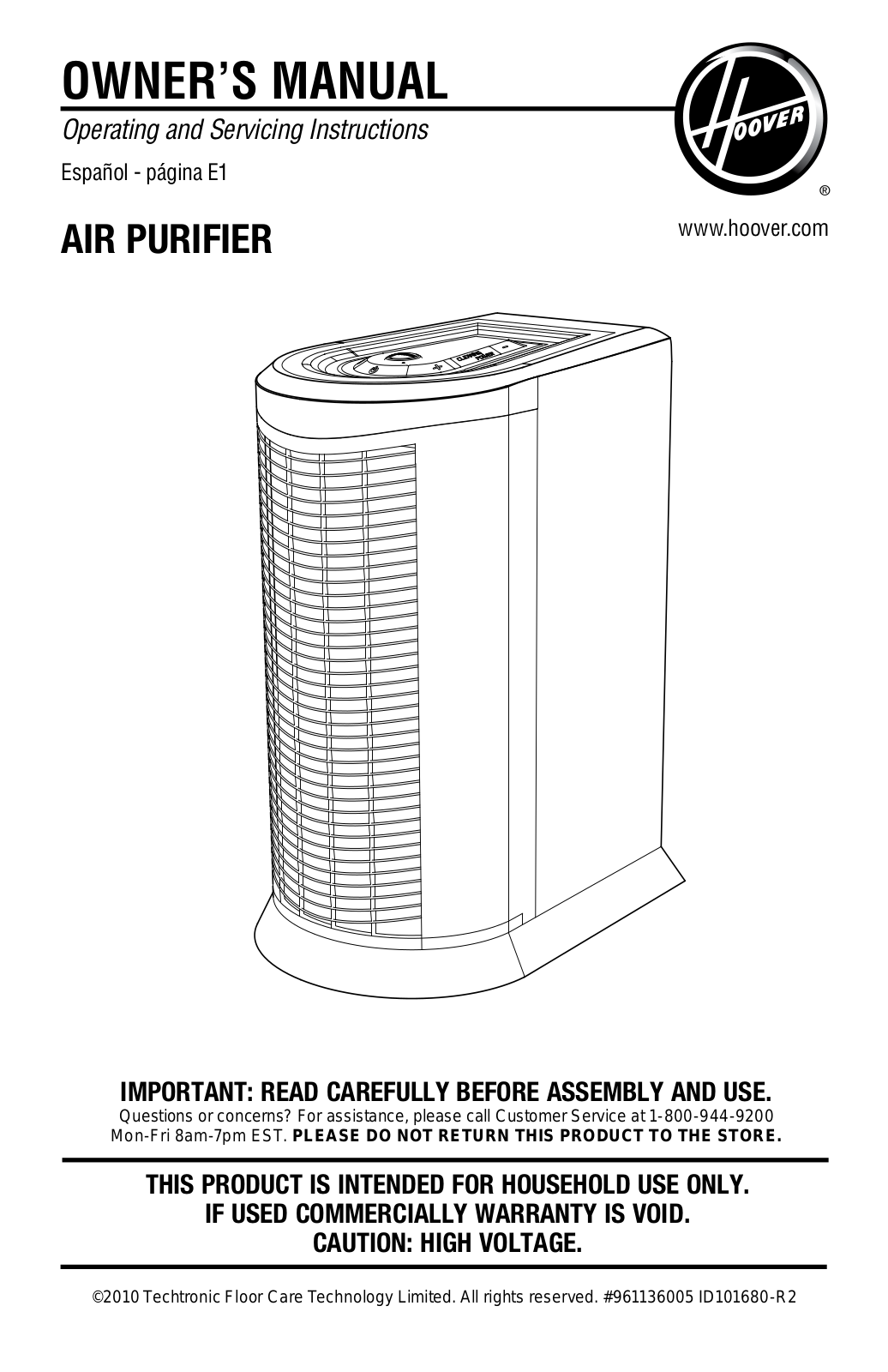 Hoover WH10100 User Manual