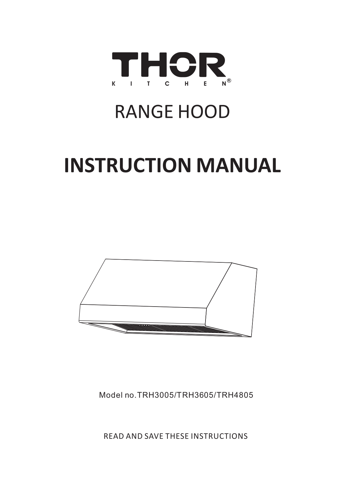 Thor Kitchen TRH3005 User Manual