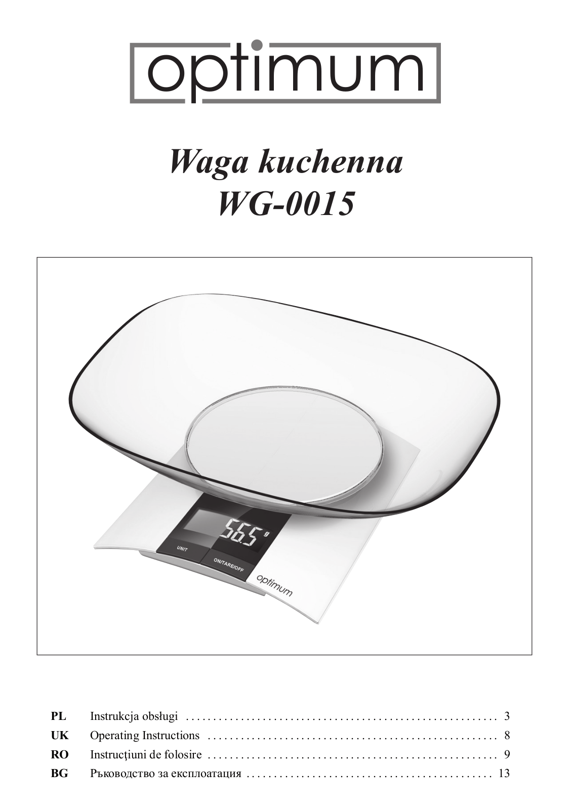 OPTIMUM WG-0015 User guide - ManualMachine.com